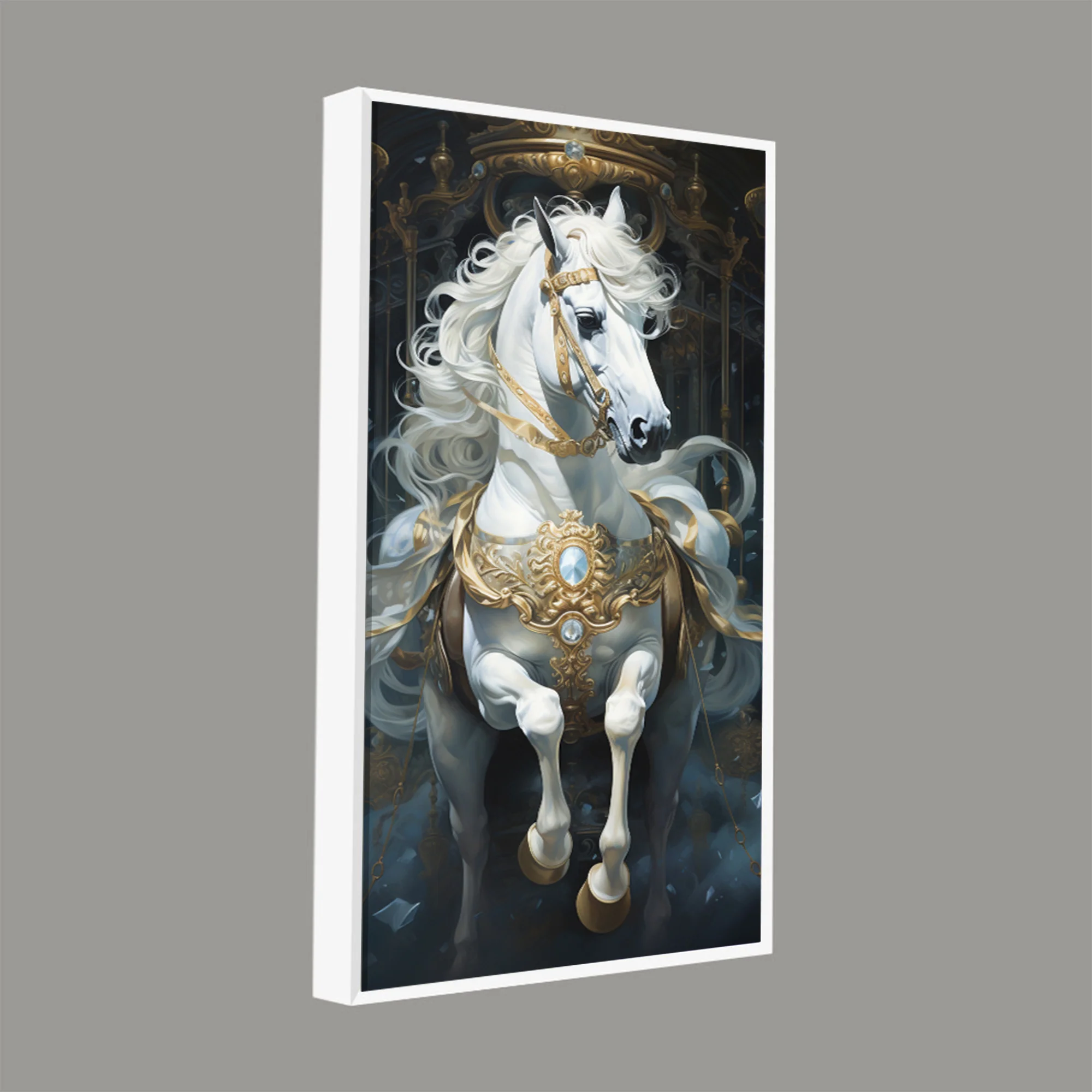Stunning White Horse Premium Art Canvas Wall Painting - Image 6