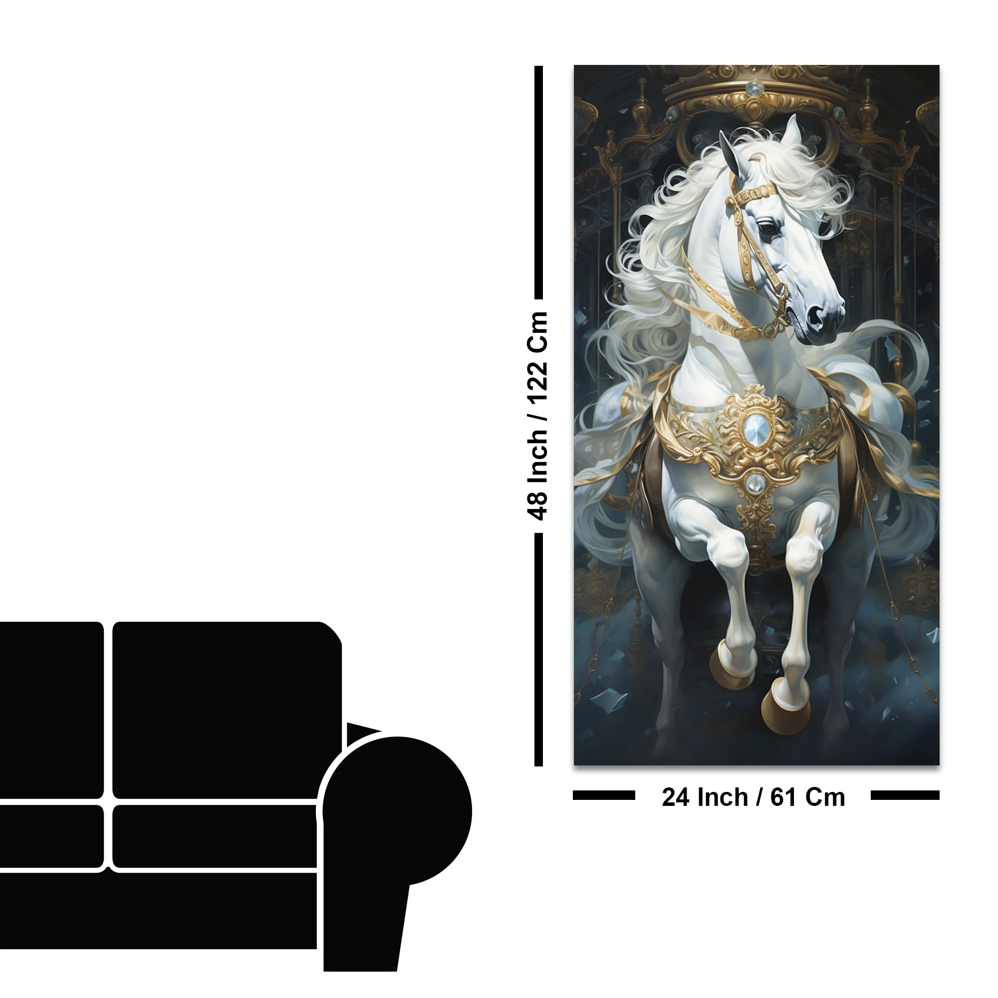 Stunning White Horse Premium Art Canvas Wall Painting - Image 7