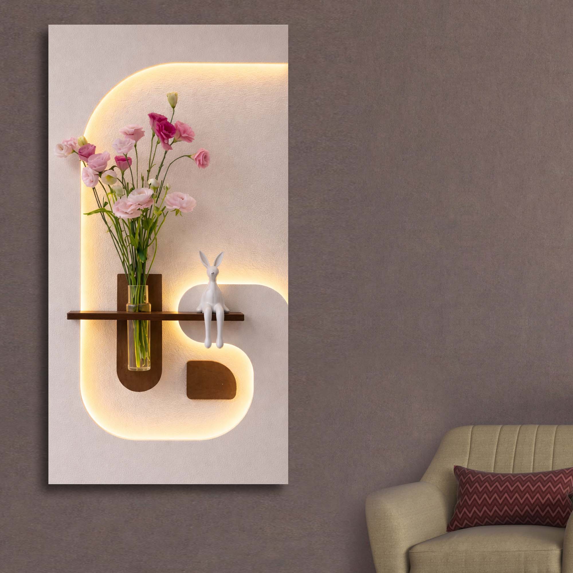 Stylish Ambient LED Wall Panel with Shelf - Image 2