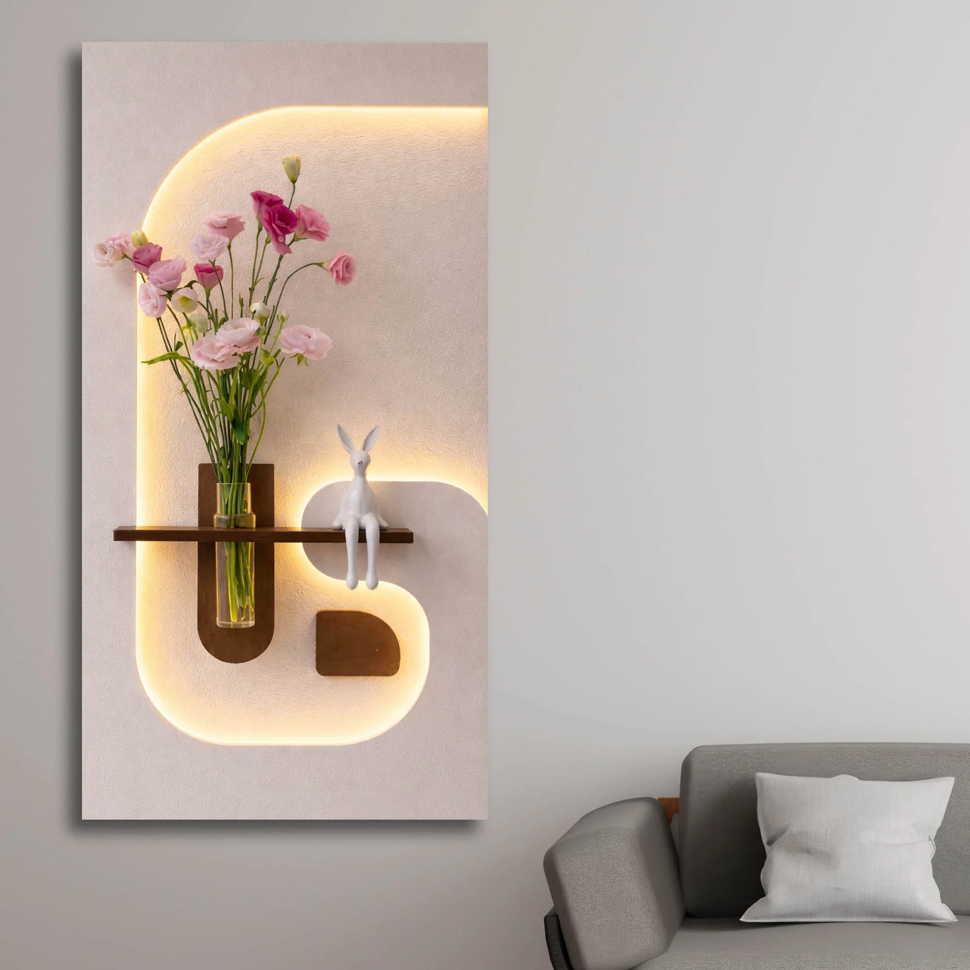 Stylish Ambient LED Wall Panel with Shelf - Image 3