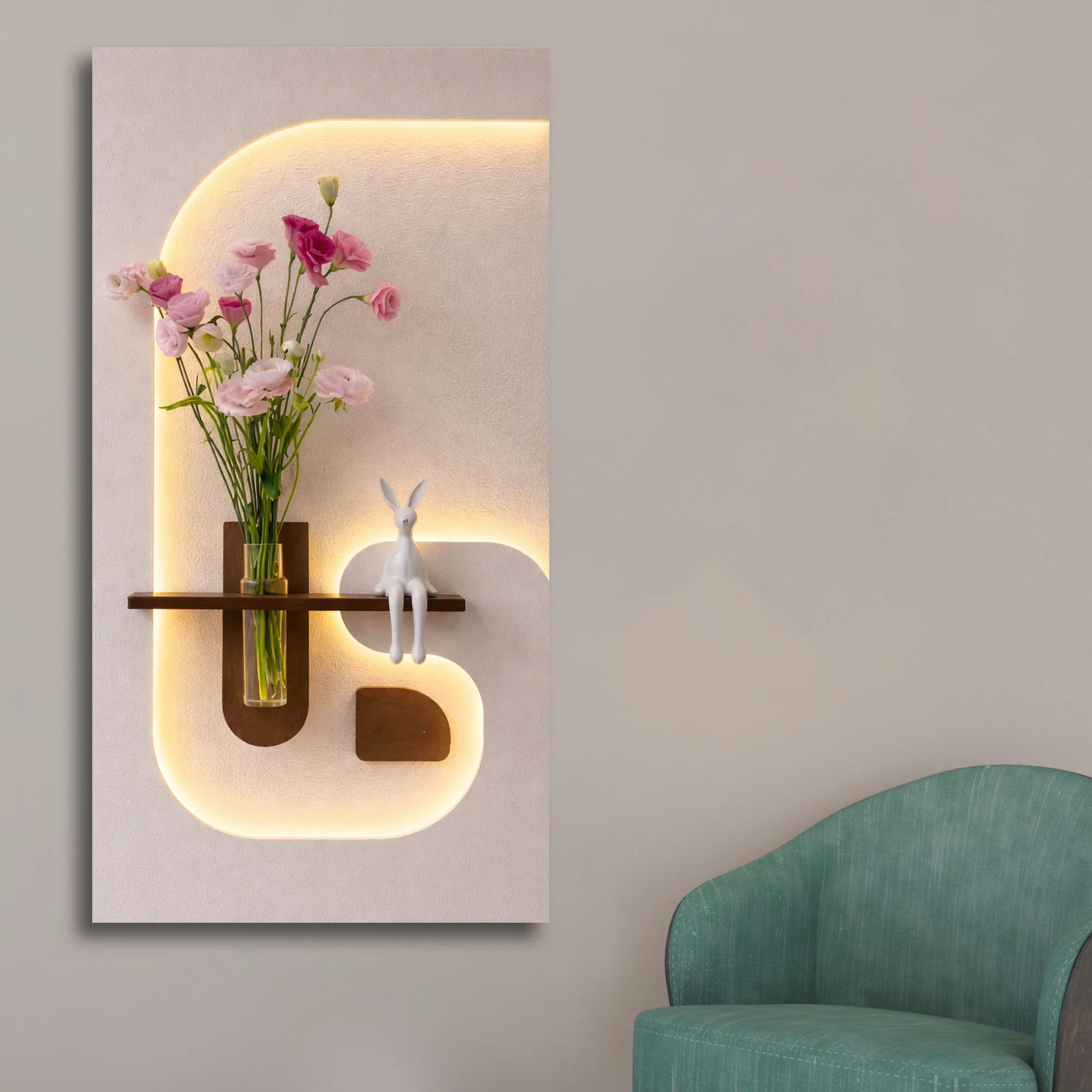 Stylish Ambient LED Wall Panel with Shelf - Image 4