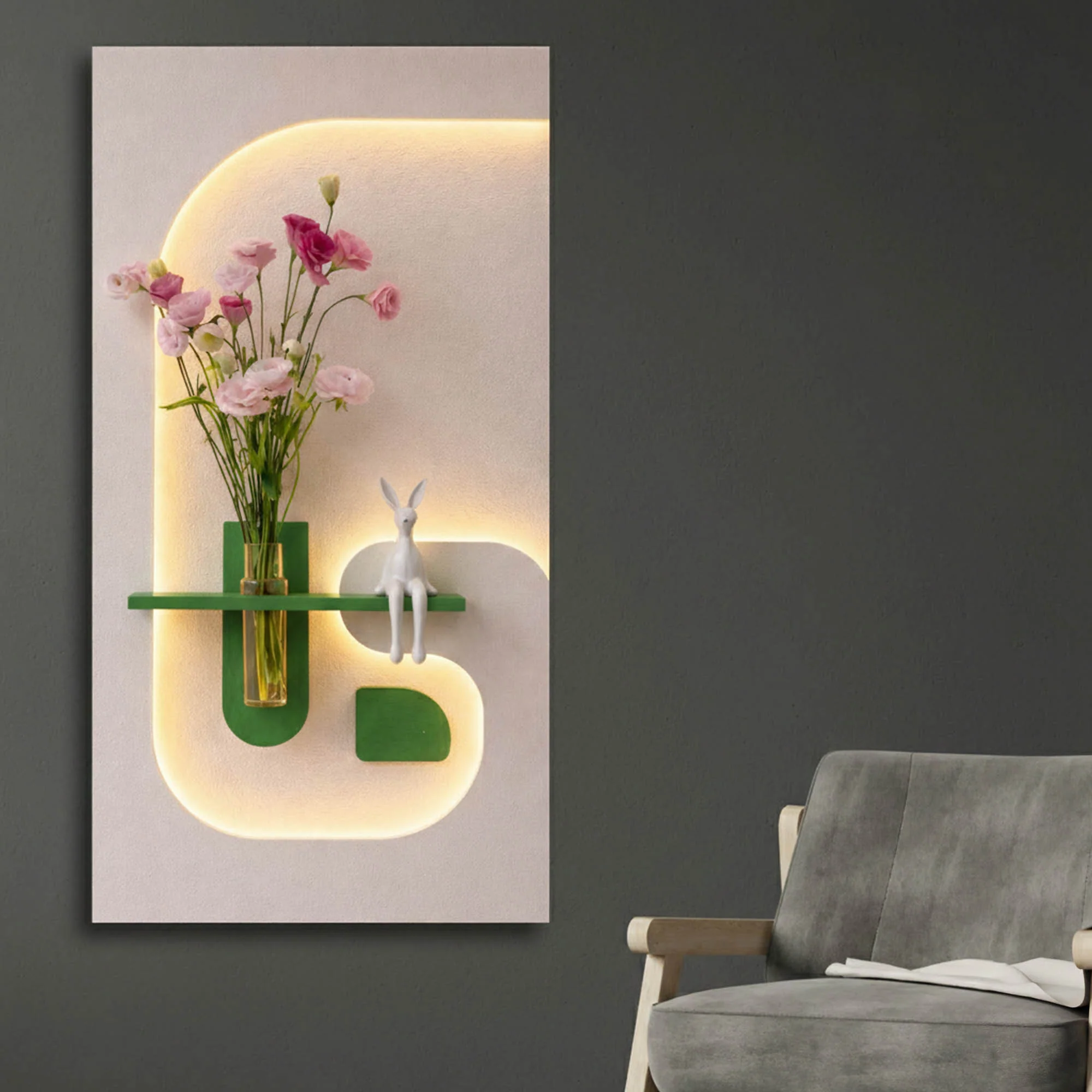 Stylish Ambient LED Wall Panel with Shelf - Image 5