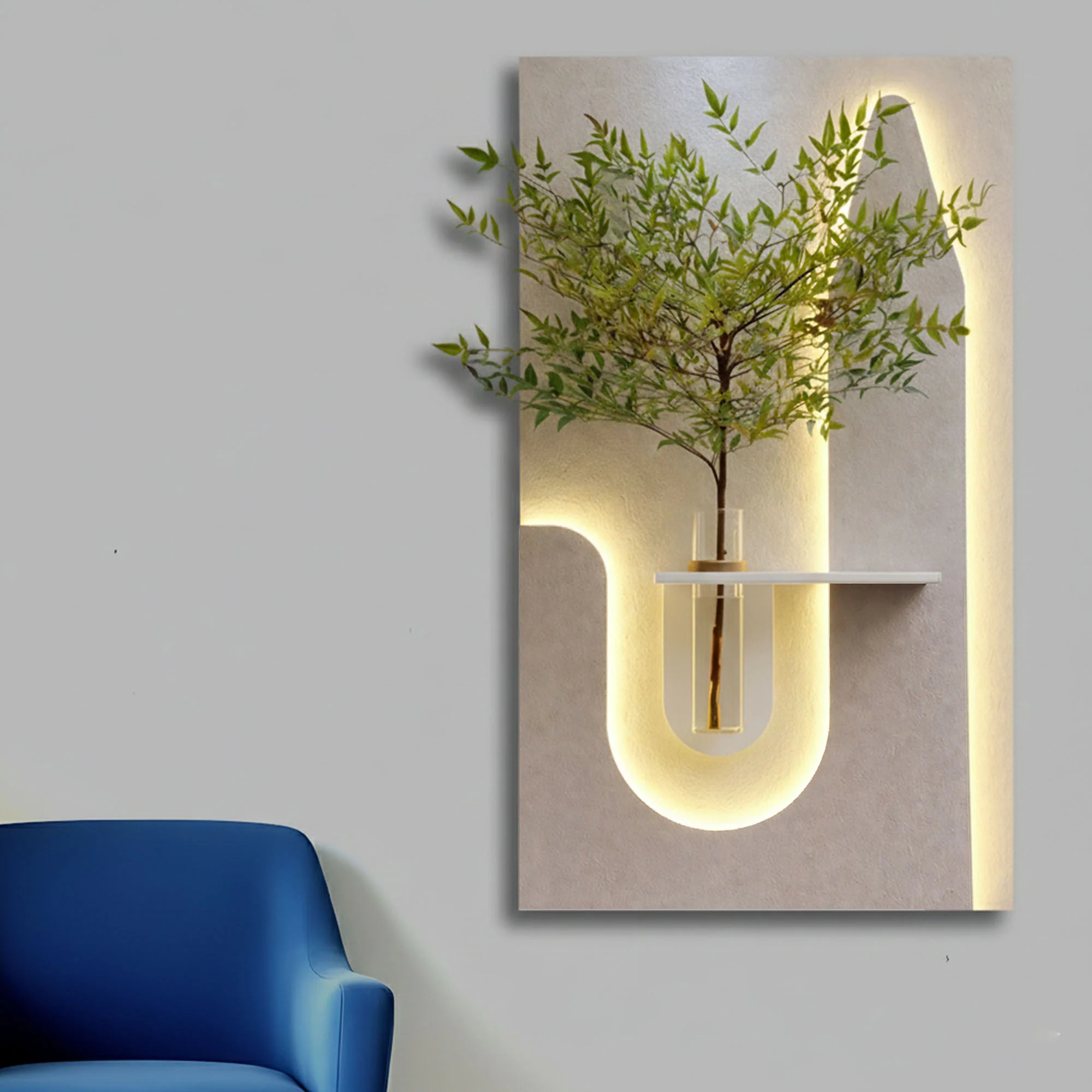 Stylish LED Accent Wall Shelf with Soft Ambient Light