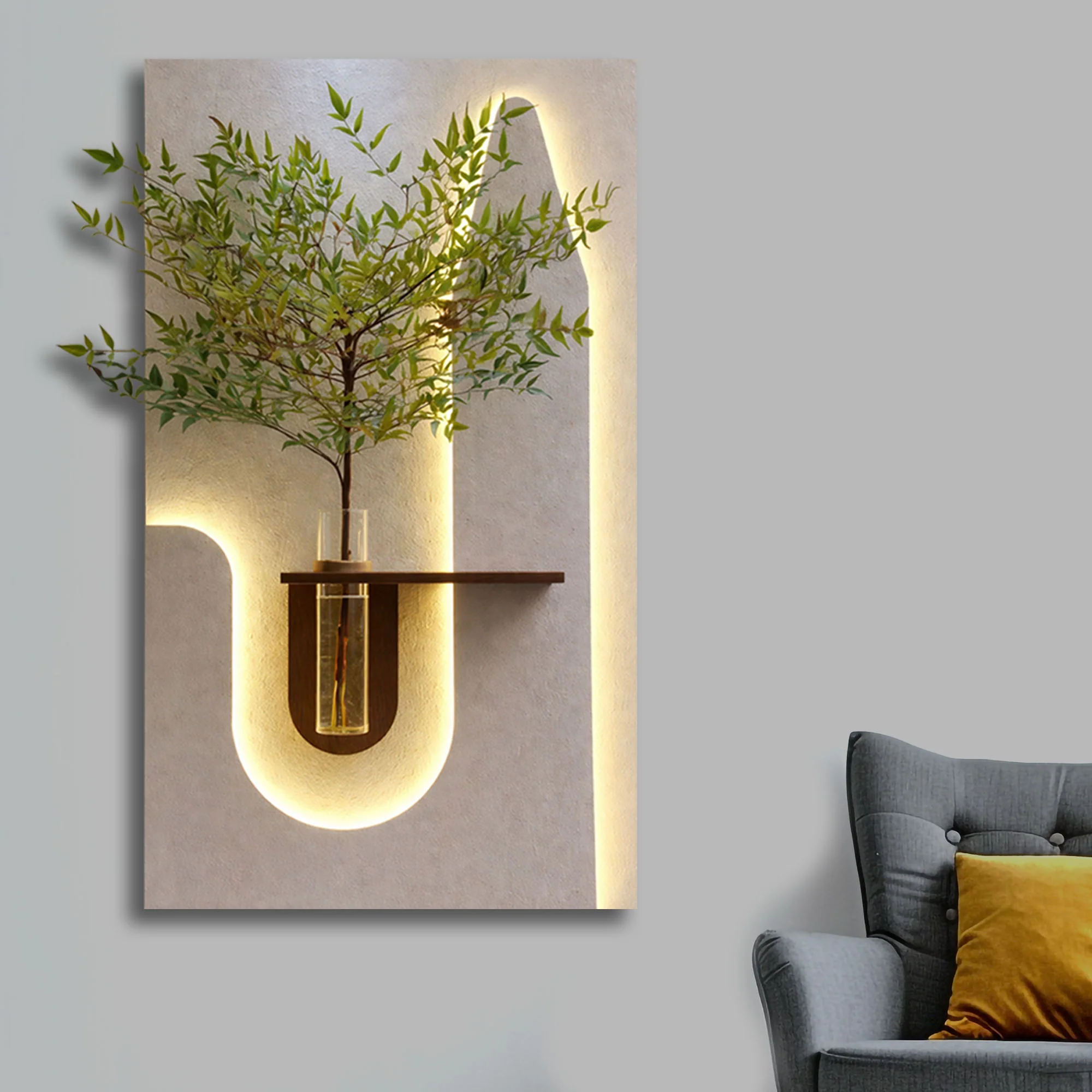 Stylish LED Accent Wall Shelf with Soft Ambient Light - Image 3