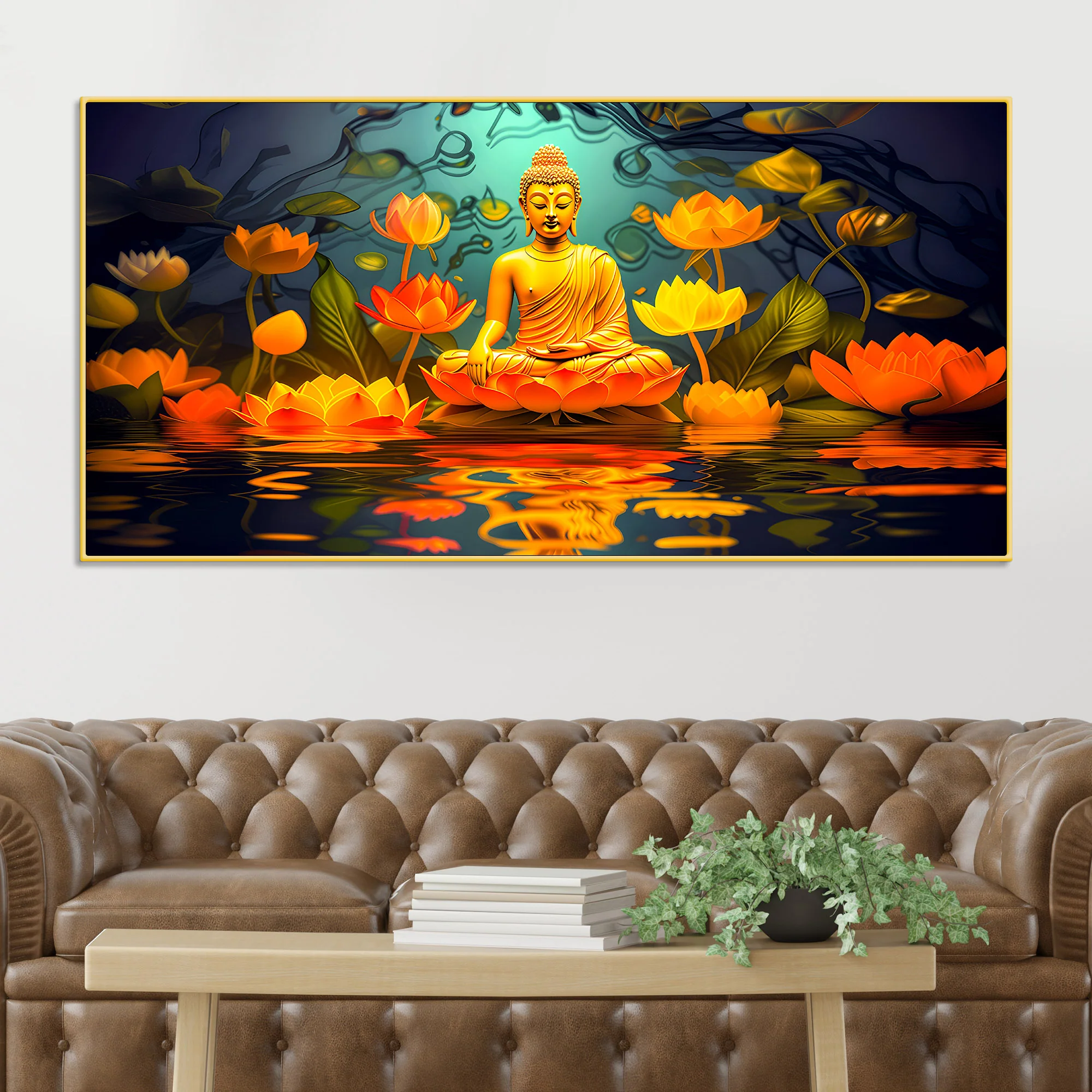Stylish Luxury Buddha Canvas Painting for Home Decoration