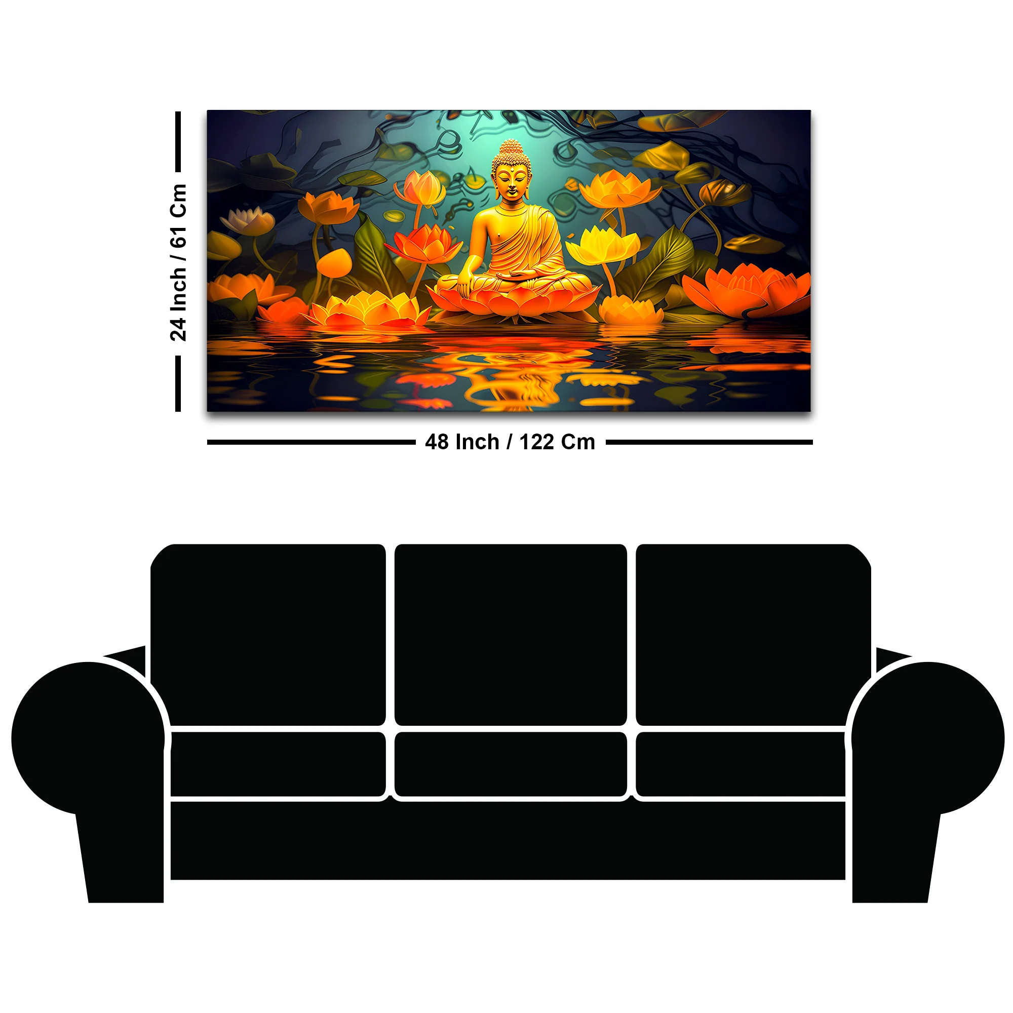 Stylish Luxury Buddha Canvas Painting for Home Decoration - Image 8