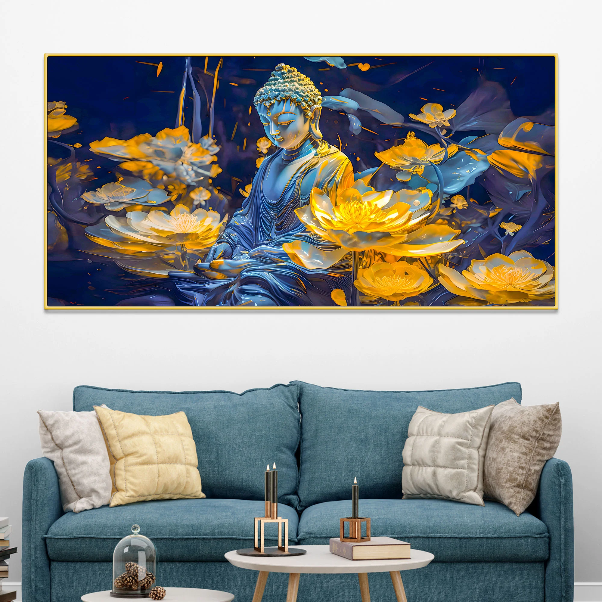 Stylish Luxury Buddha Wall Painting for Premium Interior Decor - Image 2
