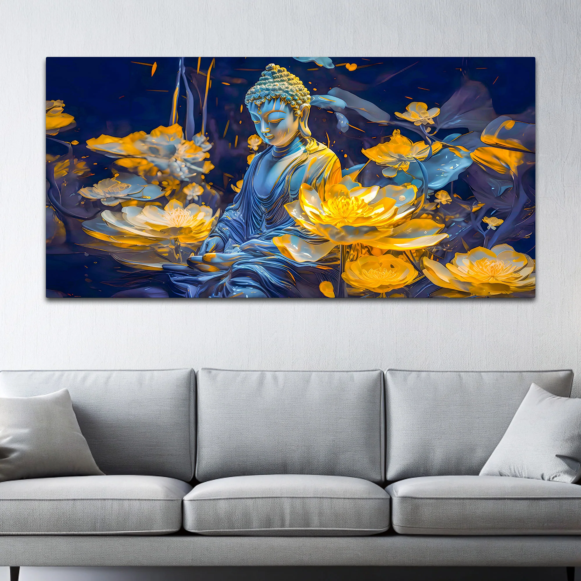 Stylish Luxury Buddha Wall Painting for Premium Interior Decor - Image 3