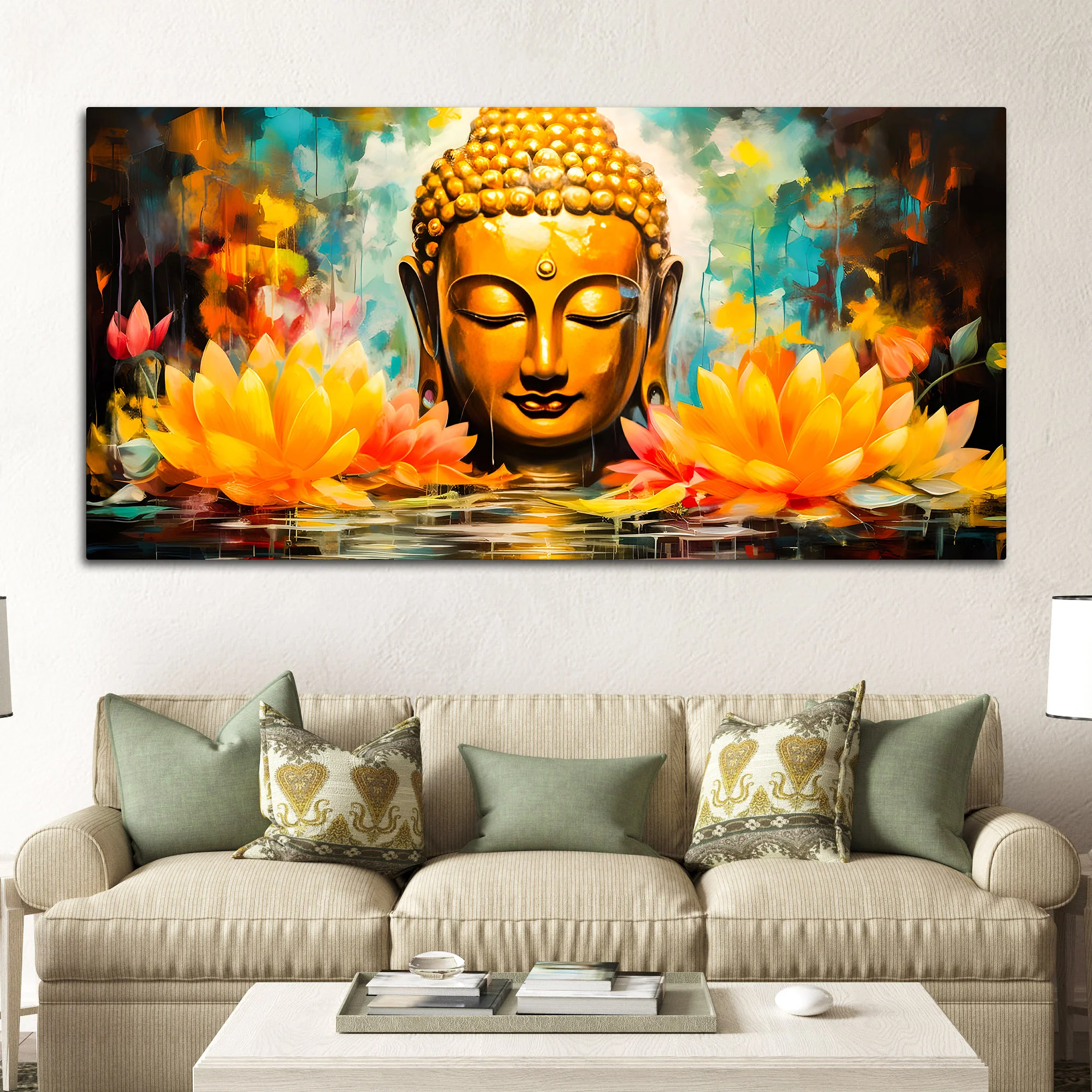 Stylish Modern Buddha Wall Painting for Elegant Interiors - Image 3