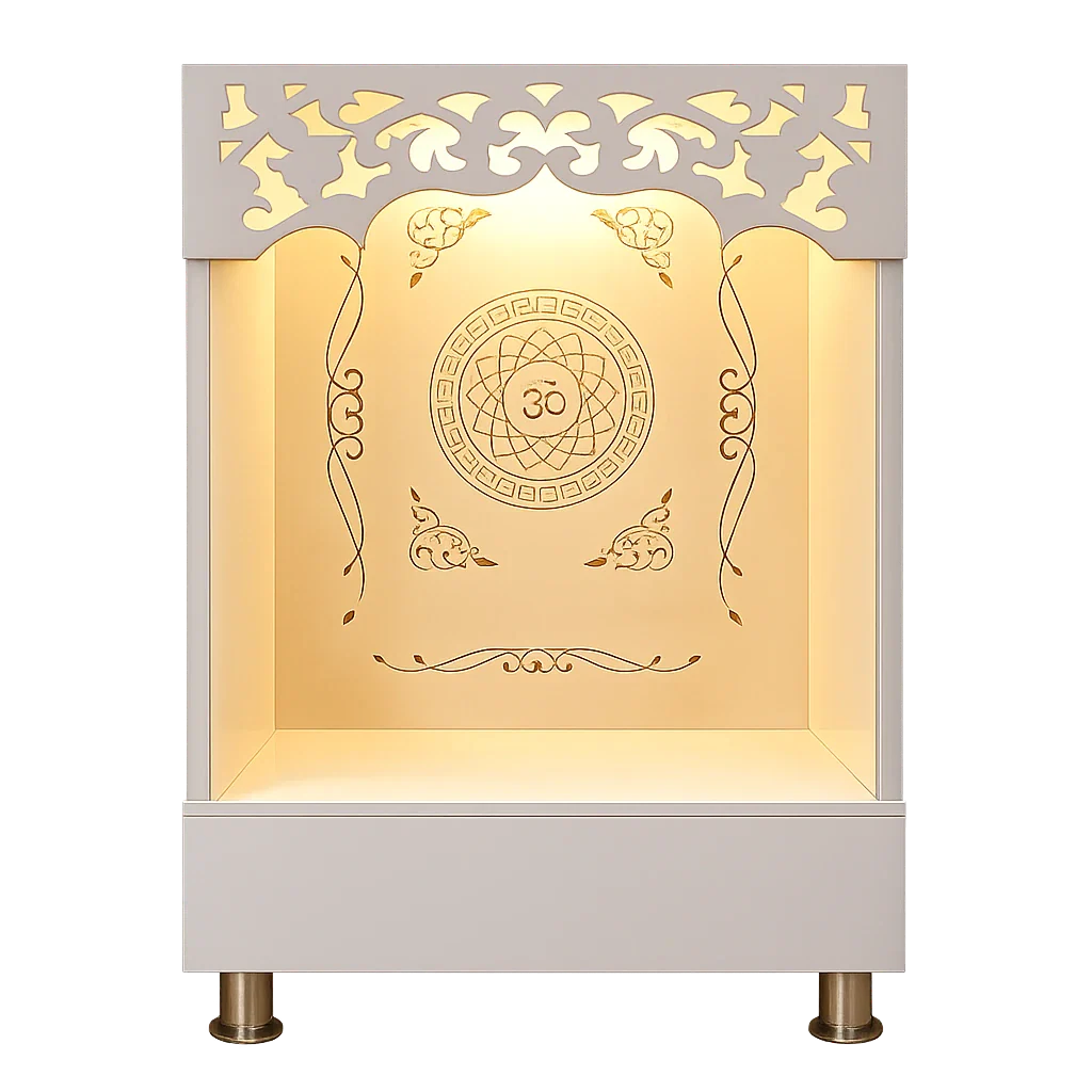 Stylish Open Pooja Mandir for Home with LED Lighting - Image 5