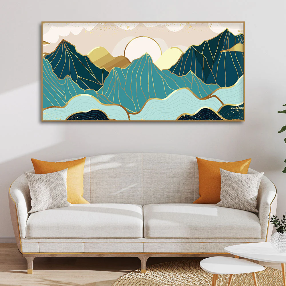 Sunrise Abstract Mountains Canvas wall Painting - Image 3