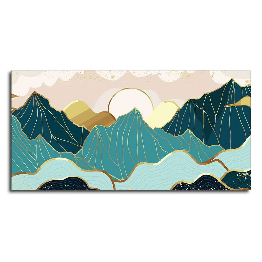 Sunrise Abstract Mountains Canvas wall Painting - Image 4