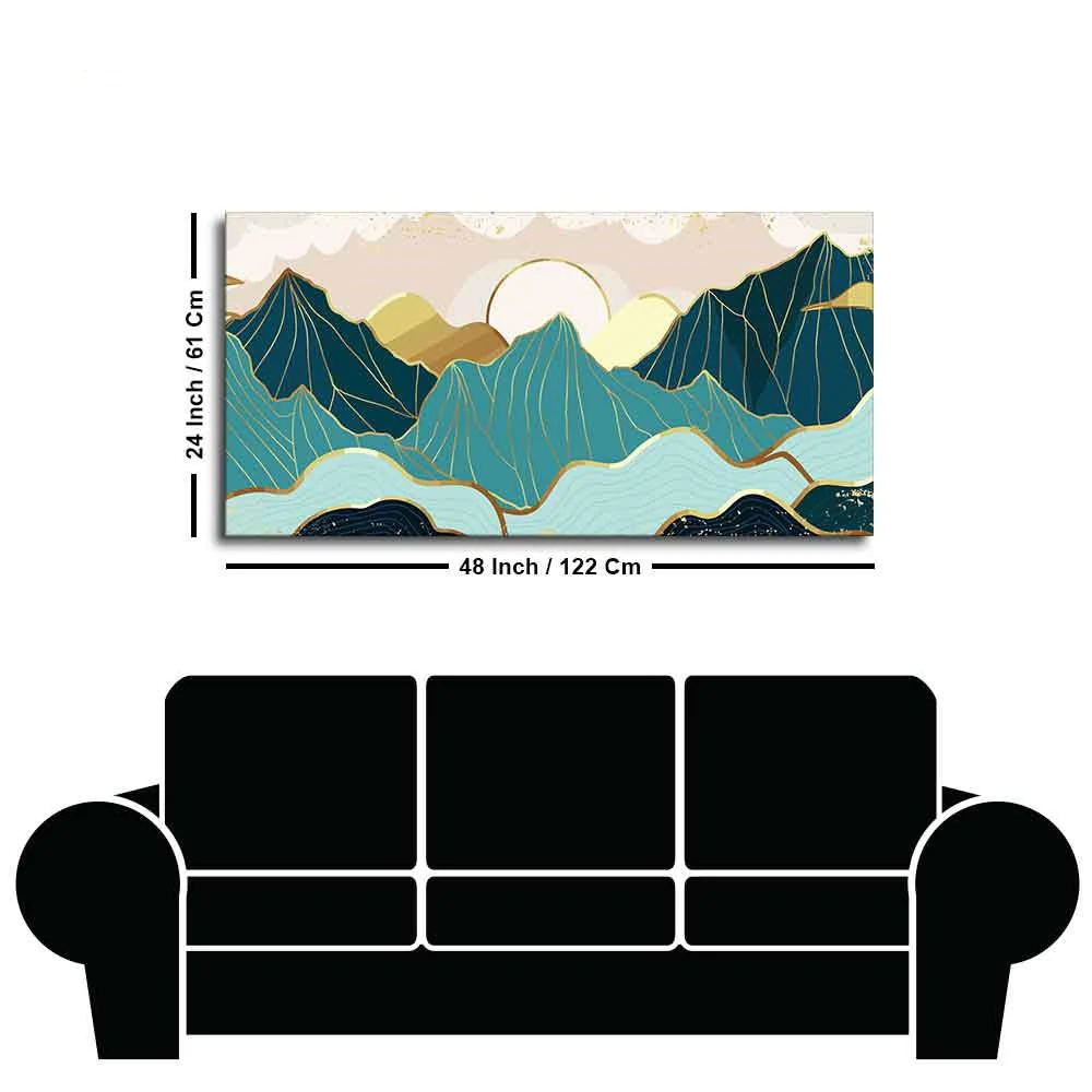 Sunrise Abstract Mountains Canvas wall Painting - Image 7