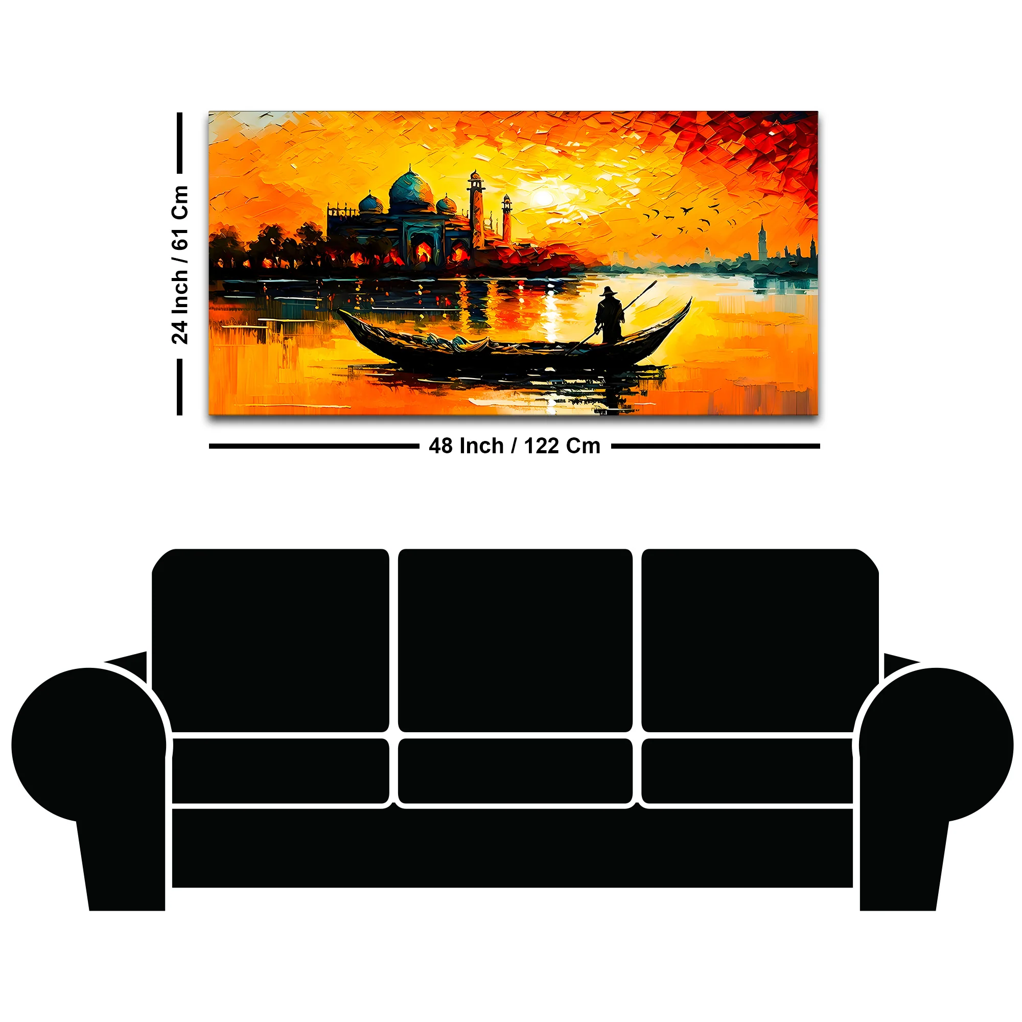 Sunset Boat Wall Art Painting for Stylish Home - Image 8