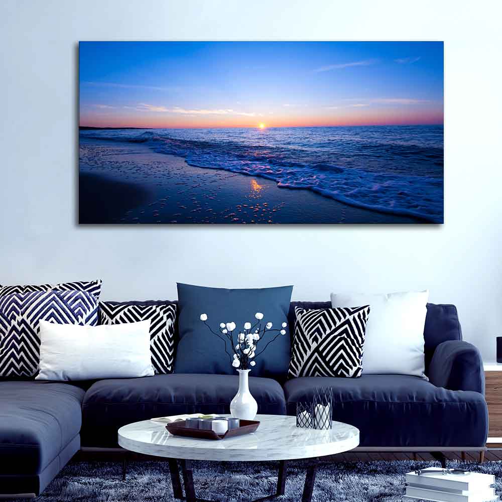 Sunset Sea Horizon Premium Canvas Wall Painting - Image 2