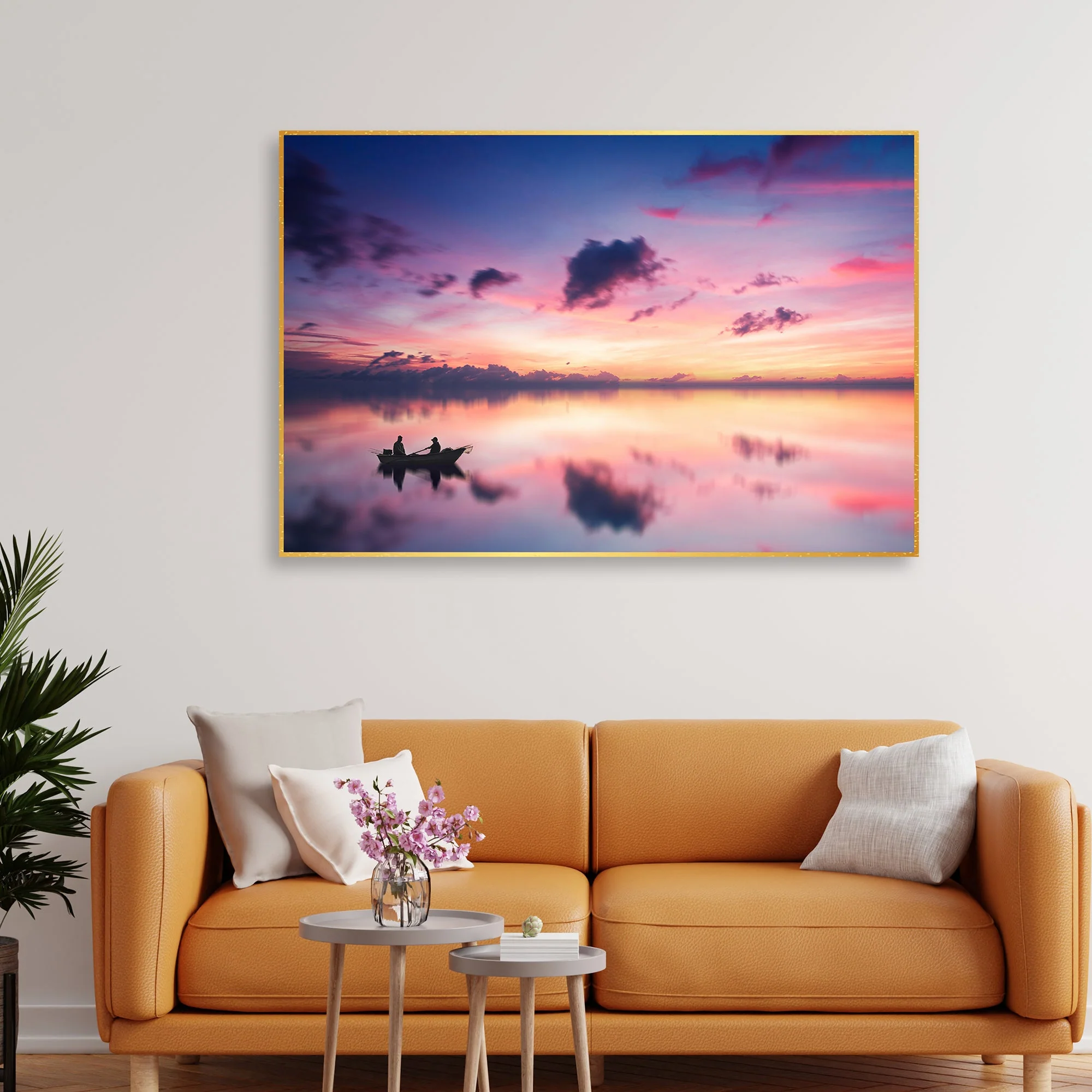 Sunset View of Horizon Floating Canvas Wall Painting