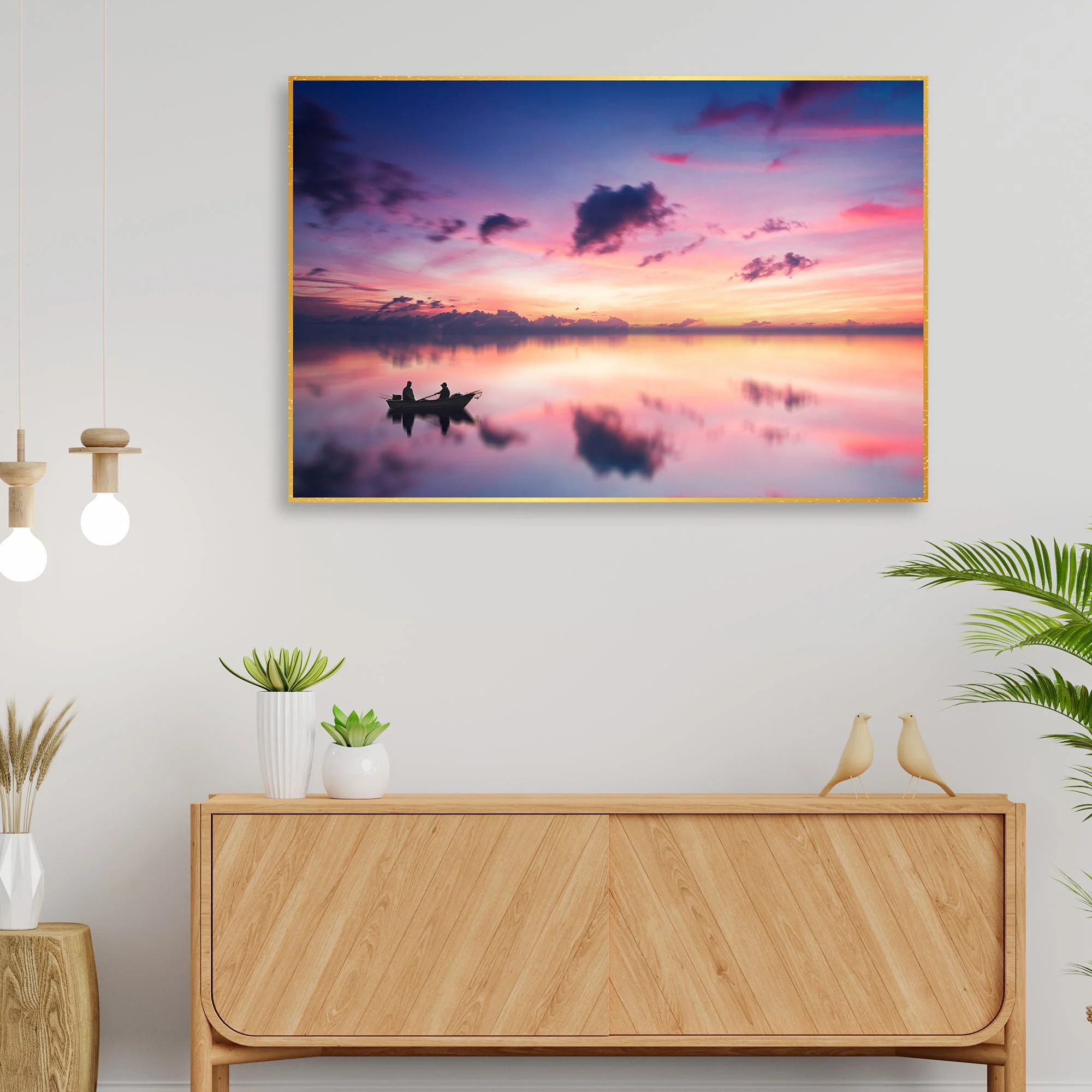Sunset View of Horizon Floating Canvas Wall Painting - Image 3