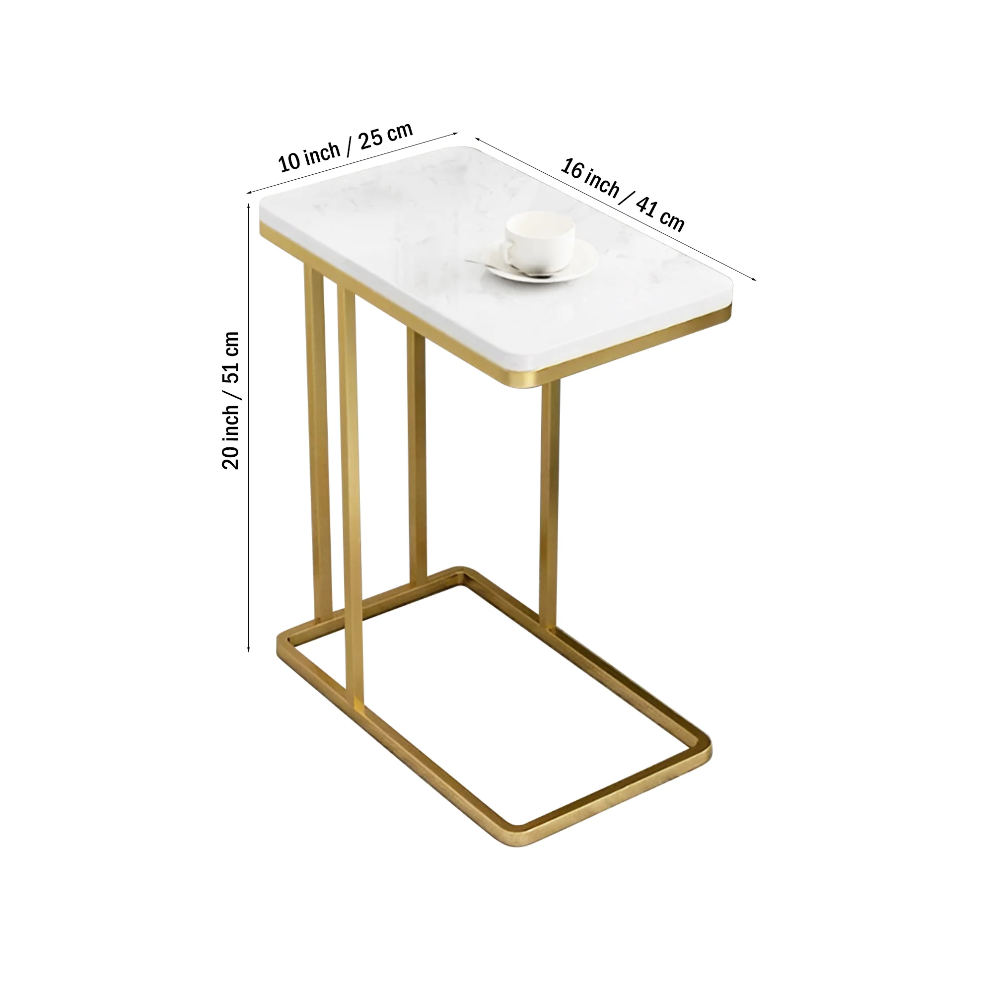 Suspended Styler Golden Metallic Side Coffee Table - Image 3