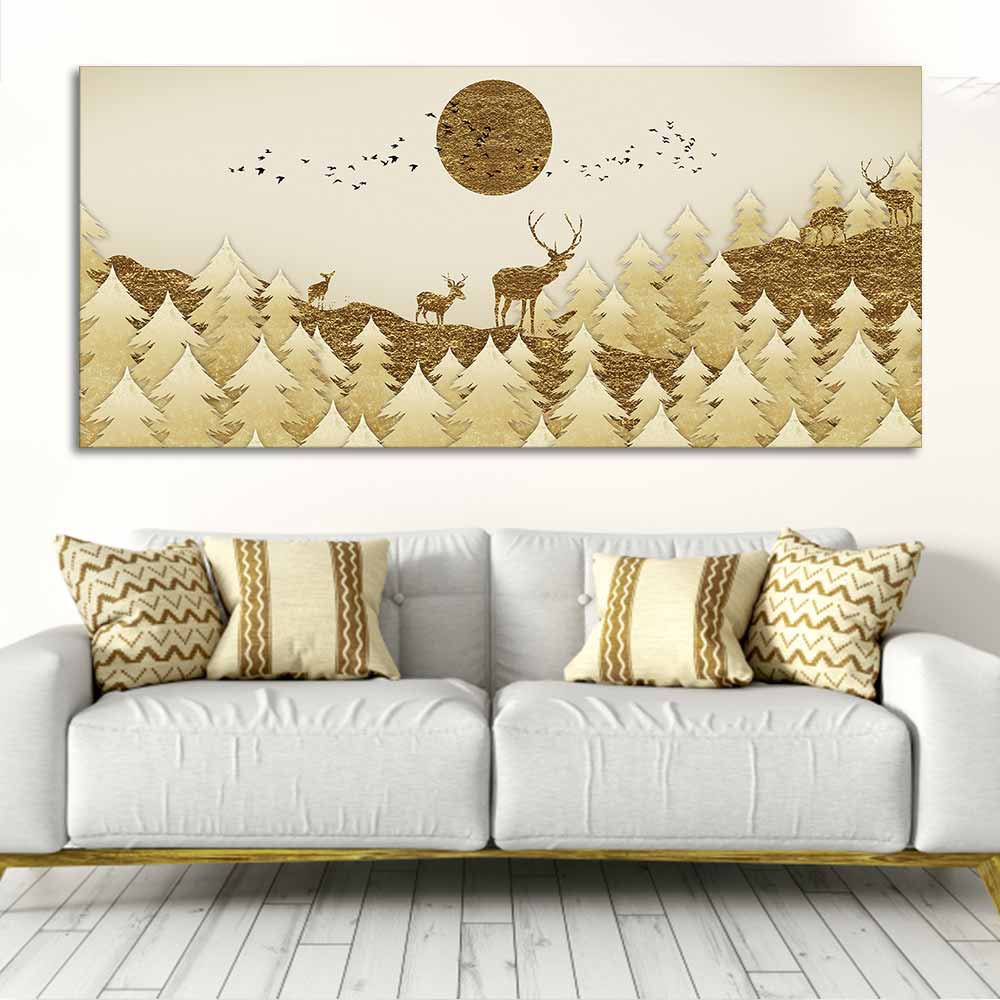 Swamp Deer in Forest Premium Wall Painting - Image 3
