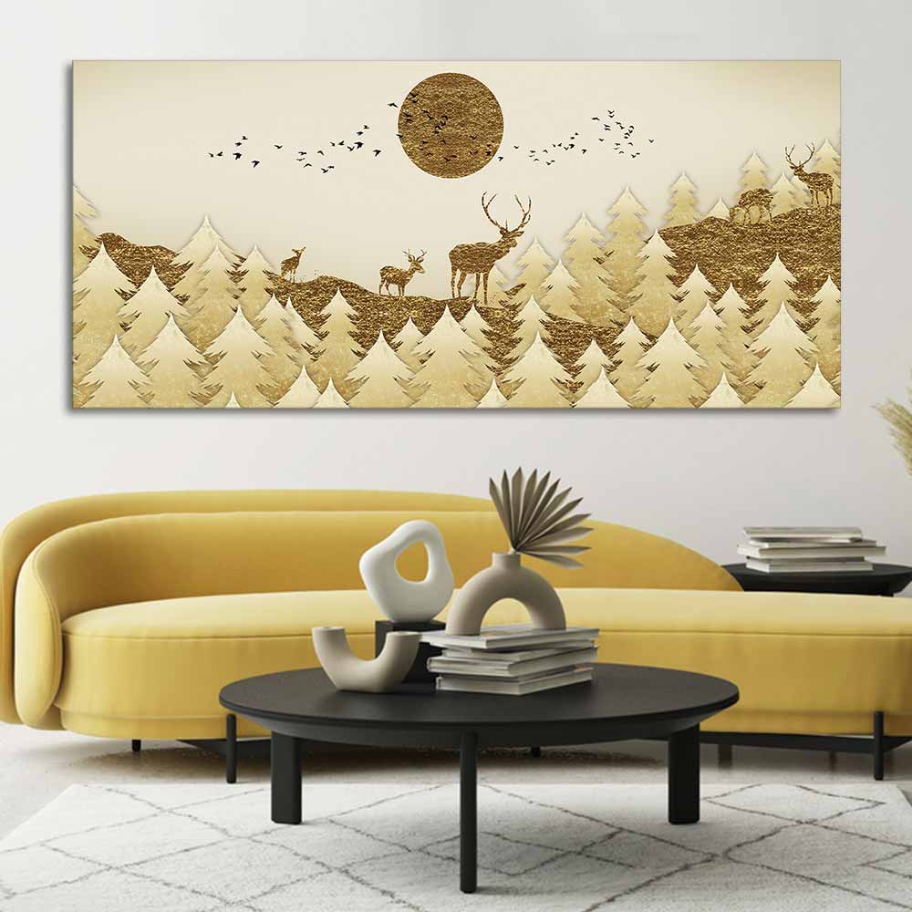 Swamp Deer in Forest Premium Wall Painting - Image 4