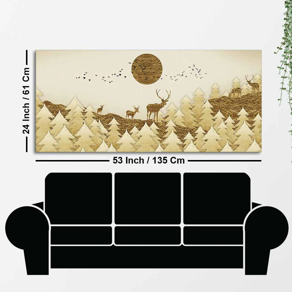 Swamp Deer in Forest Premium Wall Painting - Image 7
