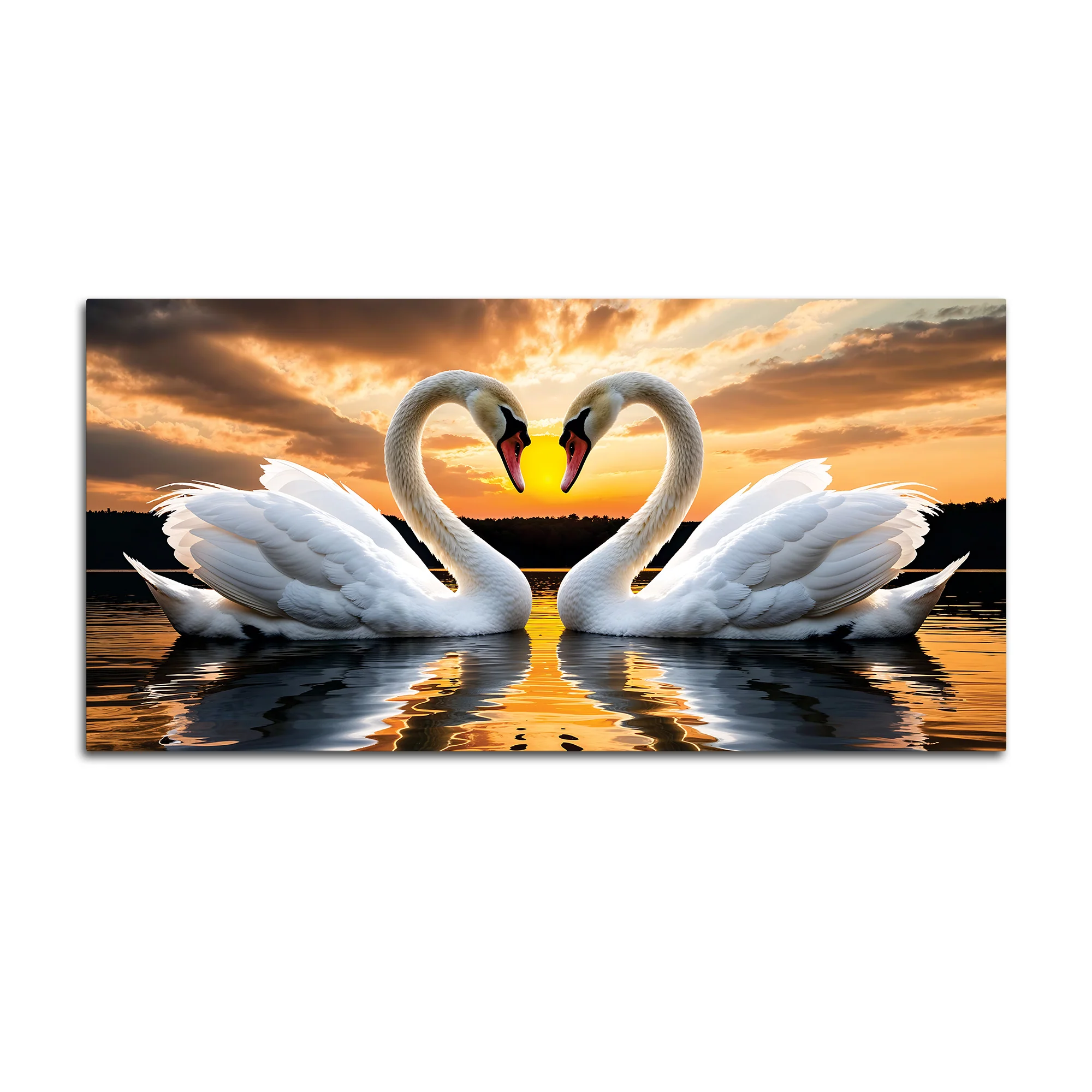 Swan Love Canvas Wall Painting for Bedroom Home Décor - Image 4