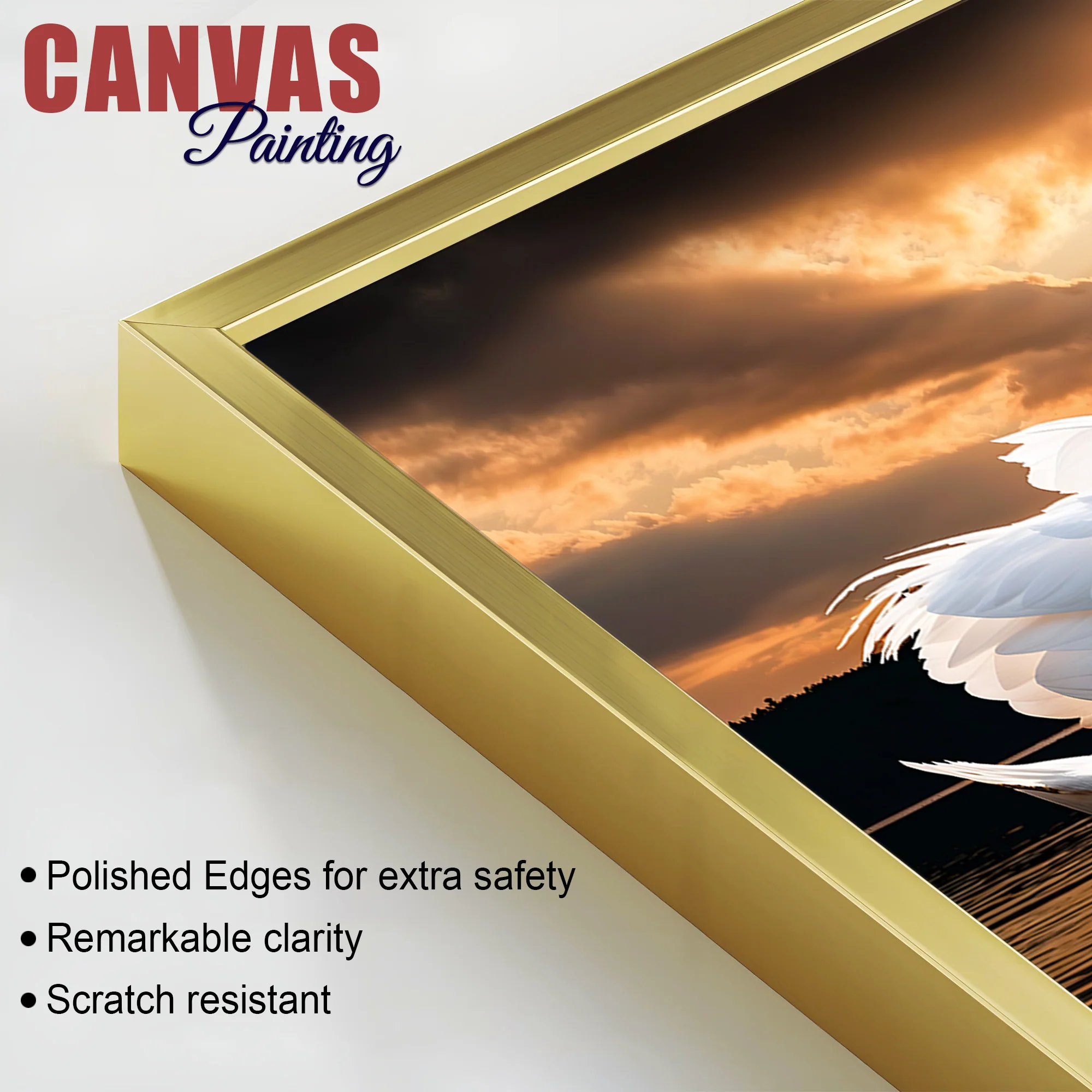 Swan Love Canvas Wall Painting for Bedroom Home Décor - Image 6
