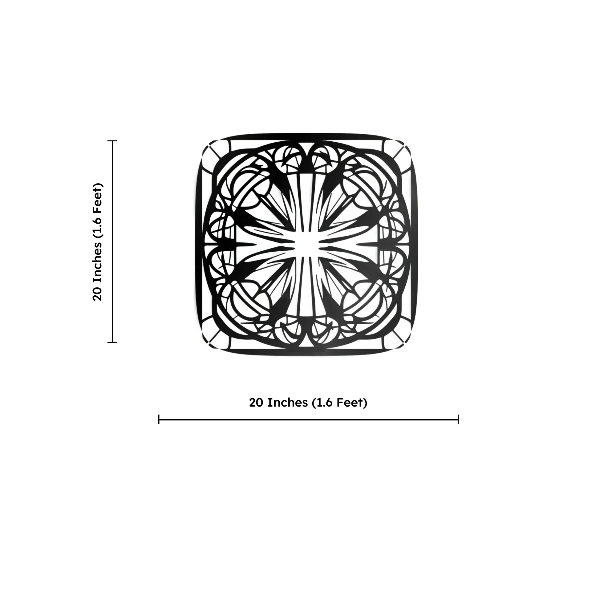 Symmetrical Mandala Fine Square Metal Art Wall Decor - Image 4