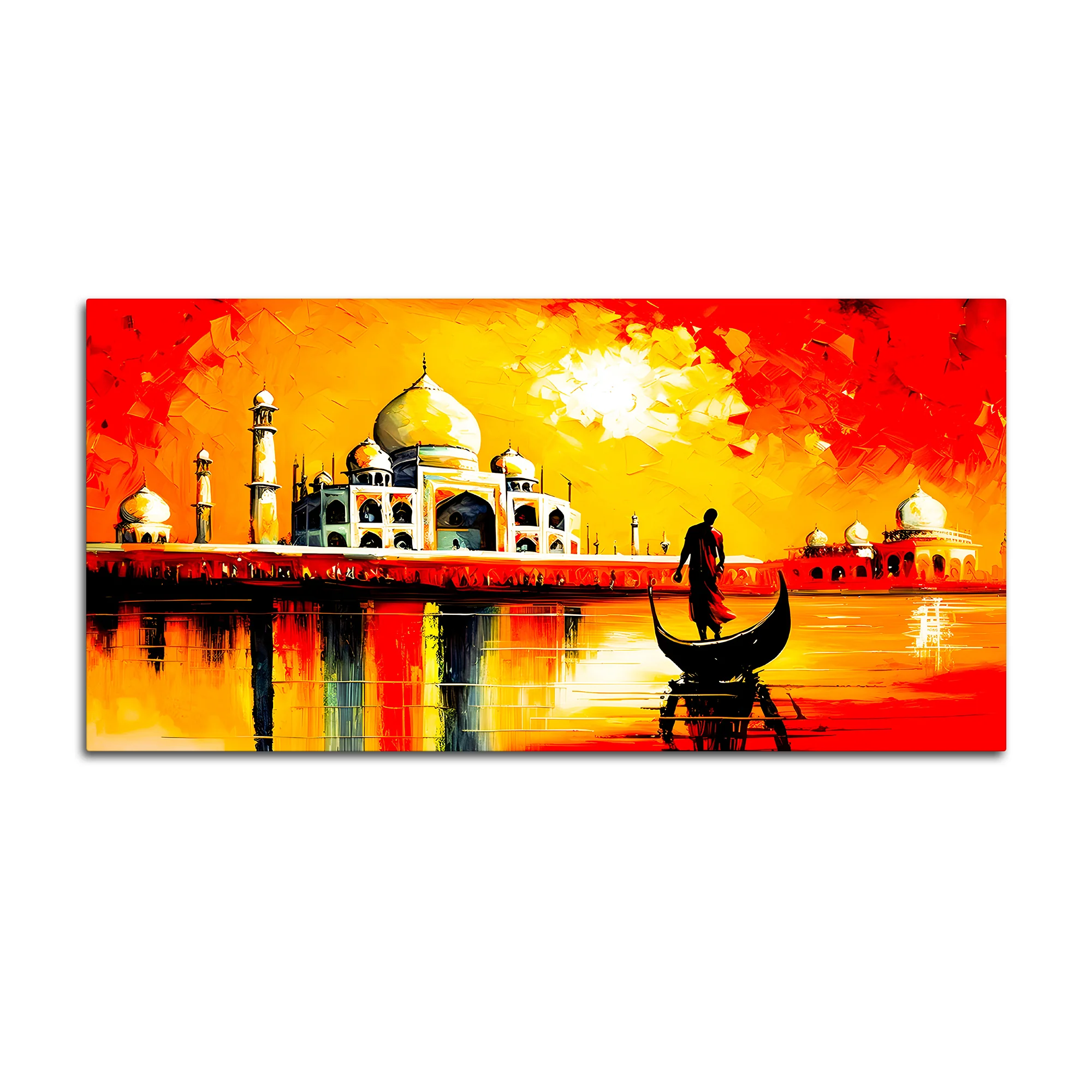 Taj Mahal Sunset Wall Art Painting for Home Decoration - Image 4