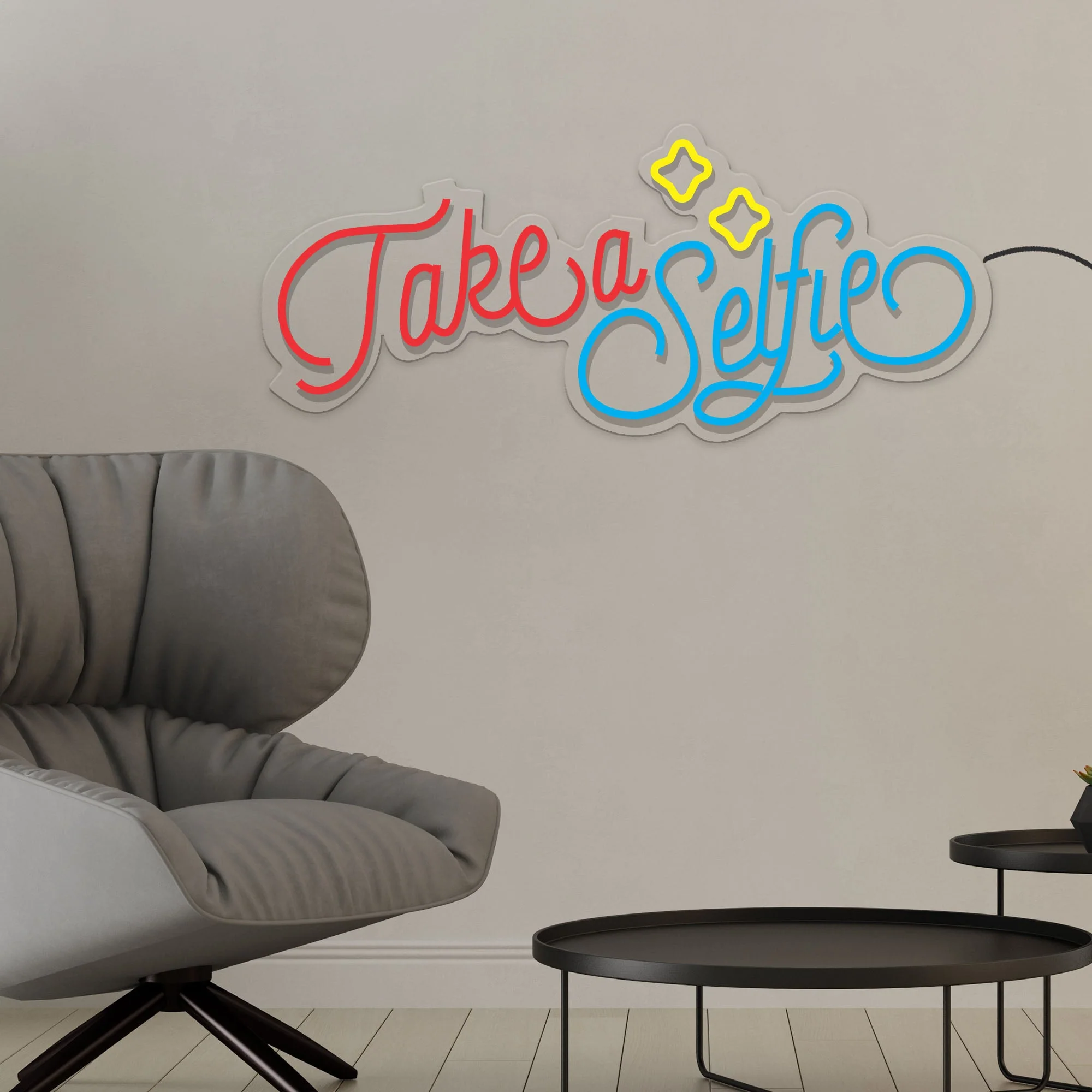 Take A Selfie Text Neon Sign LED Light - Image 2