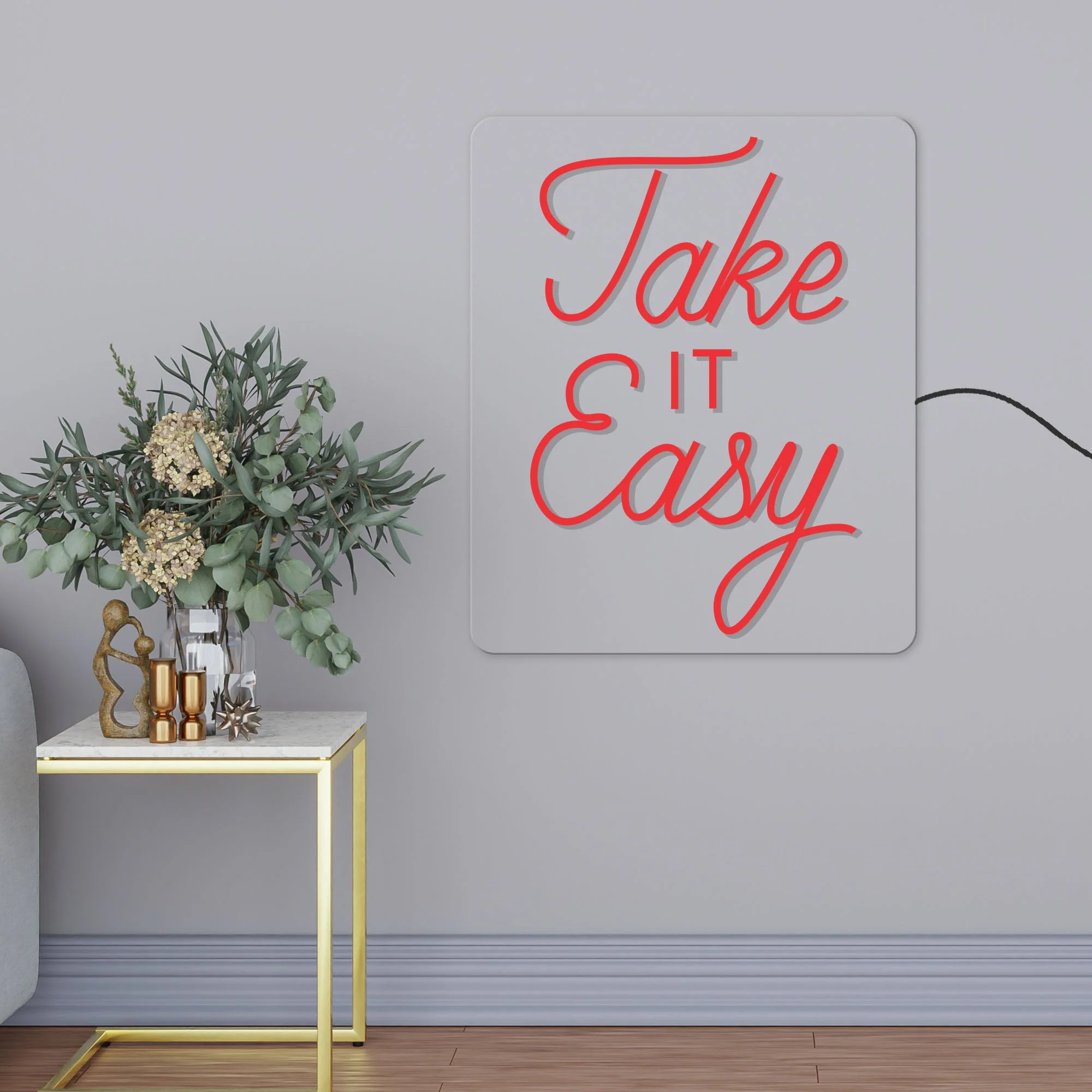 Take it Easy Text Neon Sign LED Light - Image 2