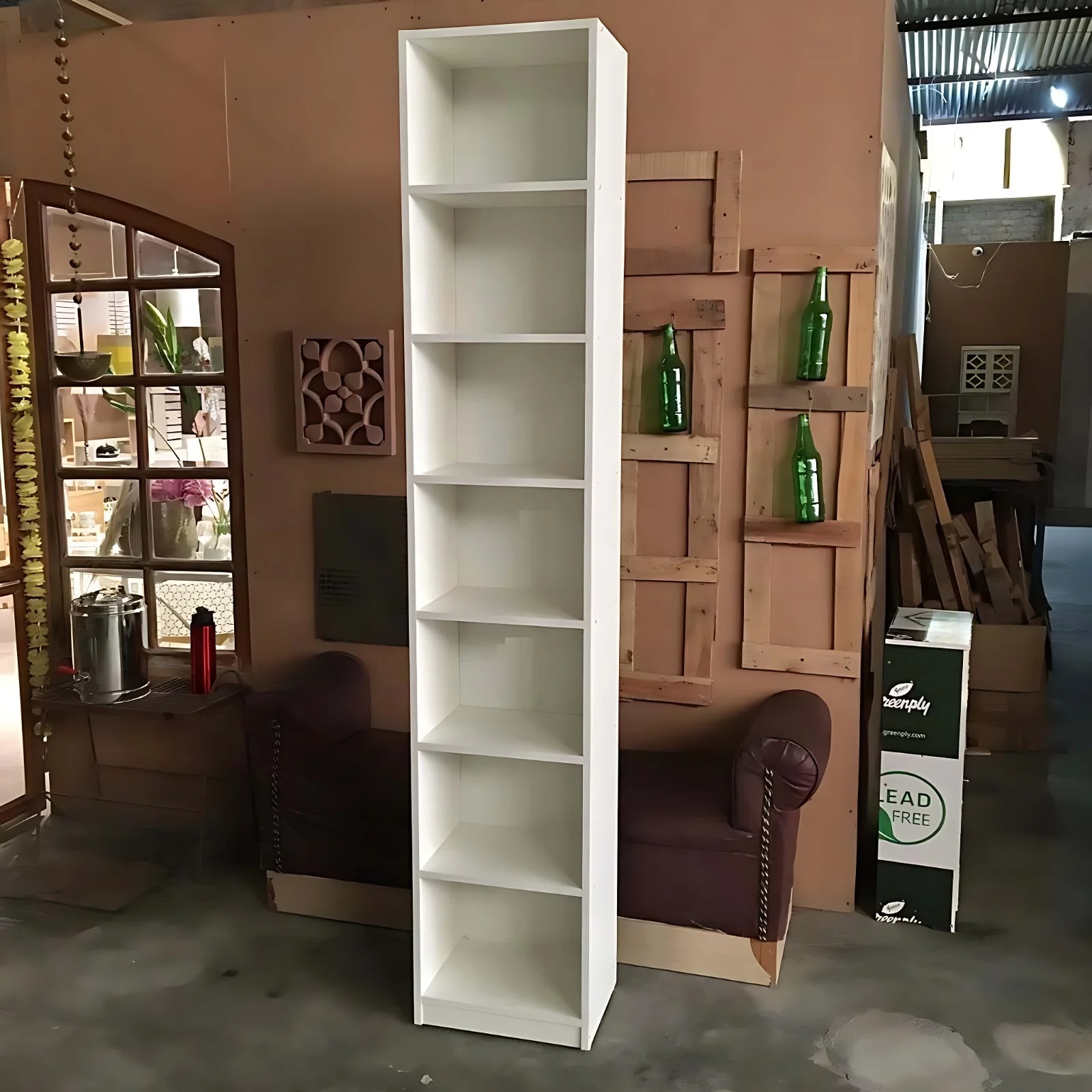 Tall Narrow Book Rack | Modern Wooden Bookshelf for Home - Image 4