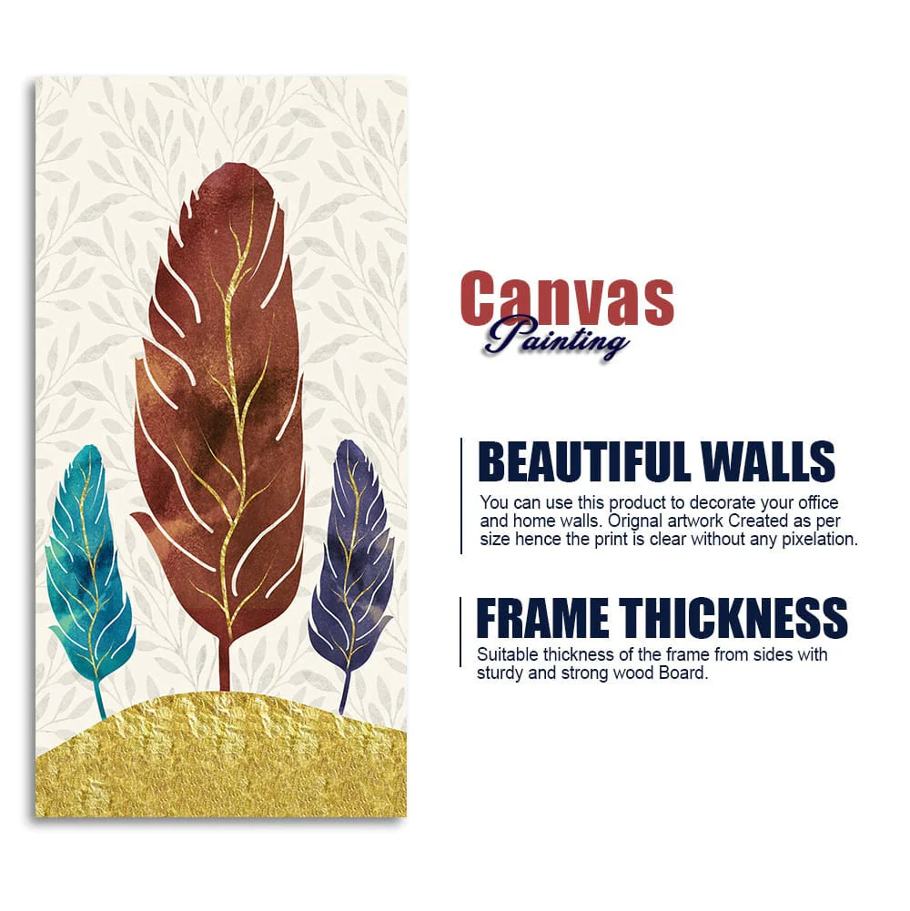 Textured Feathers Premium Canvas Wall Painting - Image 6