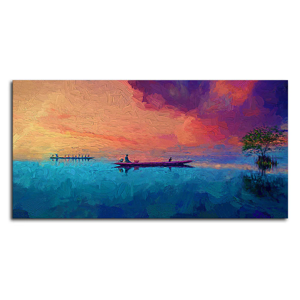 Thailand Picture of Tourists on the Long Tail Boat Canvas Wall Painting - Image 4