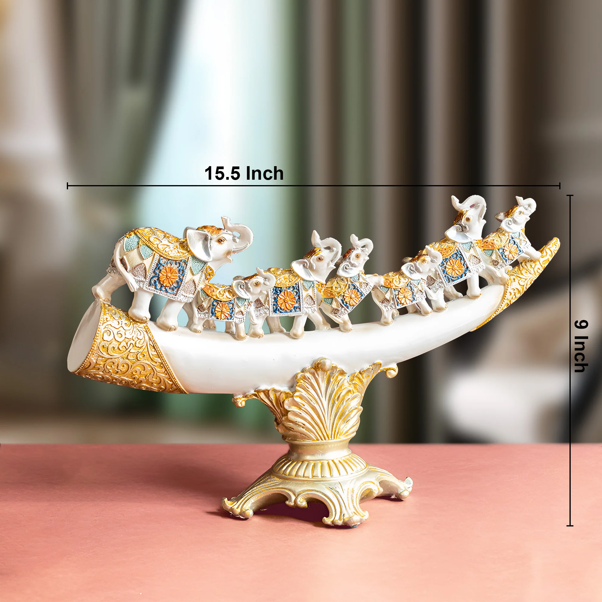 The Asian Royal Elephant Family Table Decoration Showpiece - Image 5