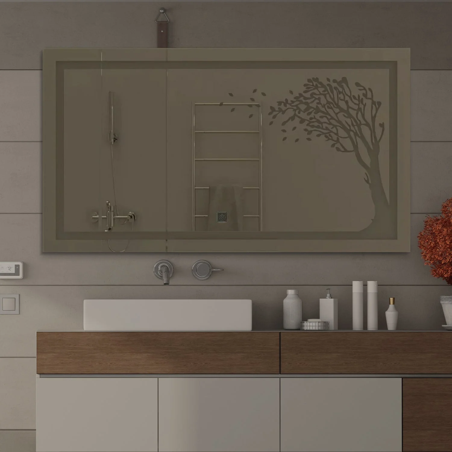 The Autumn Tree LED Rectangular Shape Bathroom Mirror - Image 3