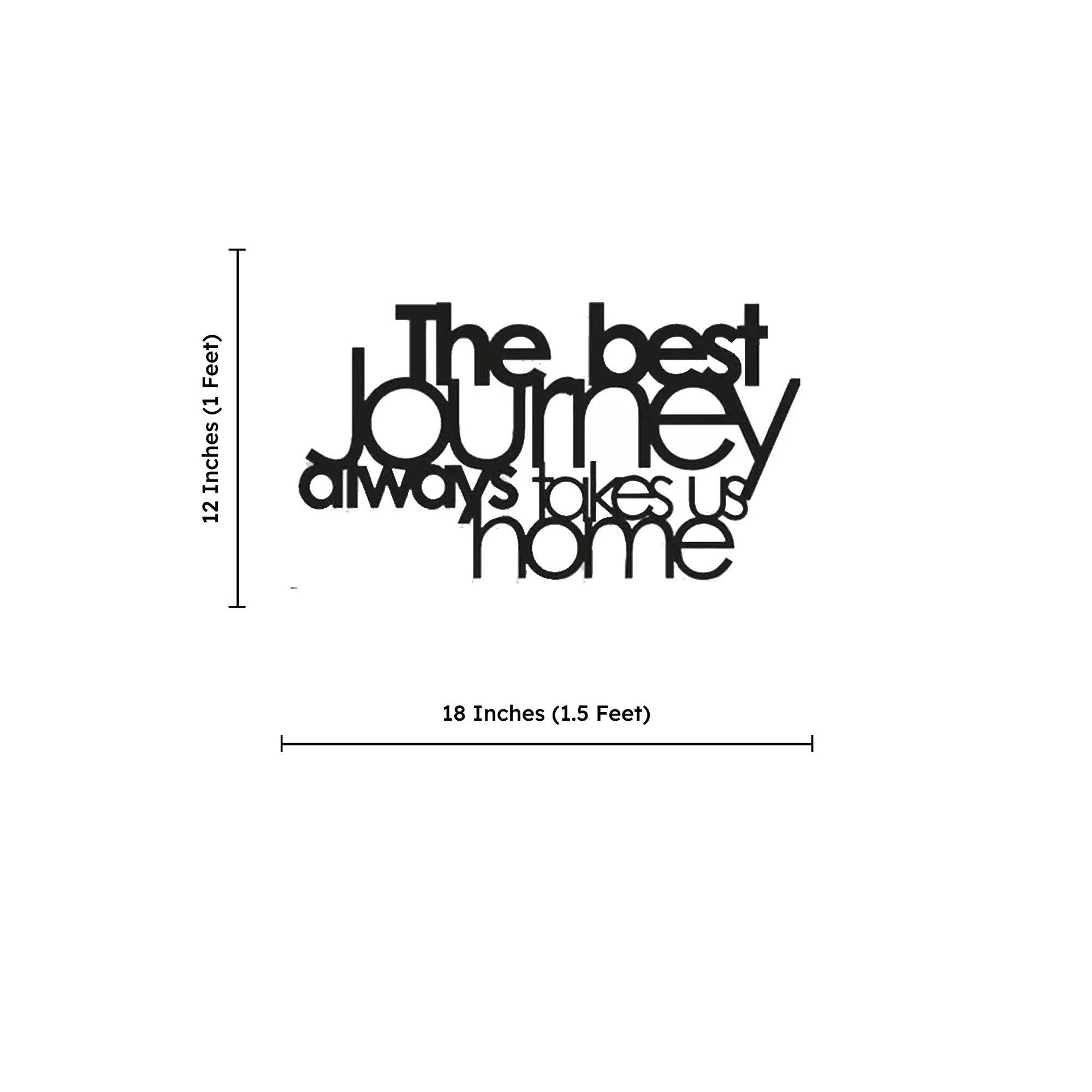 The Best Journey Text Design Metal Art Wall Decor - Image 4