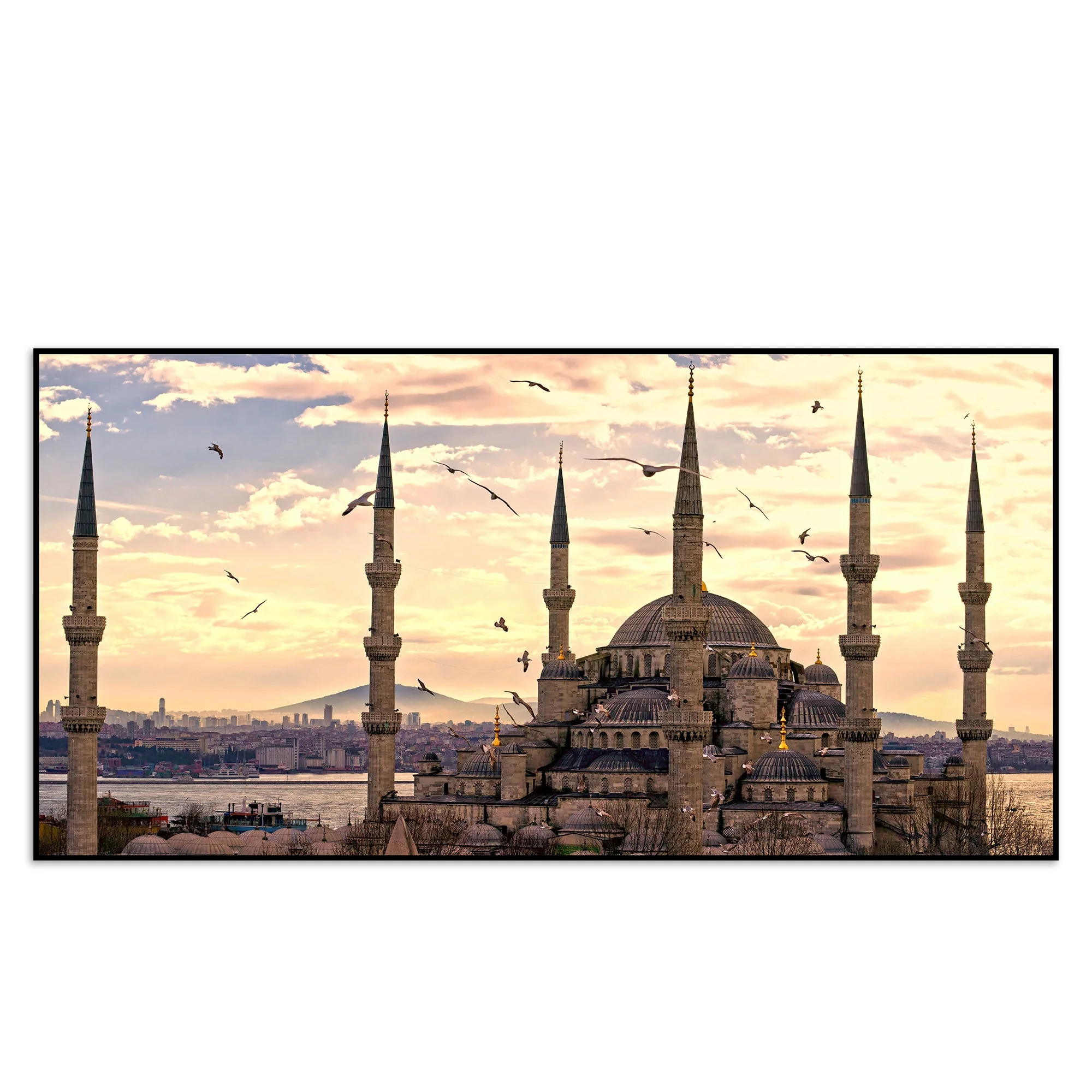 The Blue Mosque Premium Floating Frame Islamic Wall Painting - Image 5