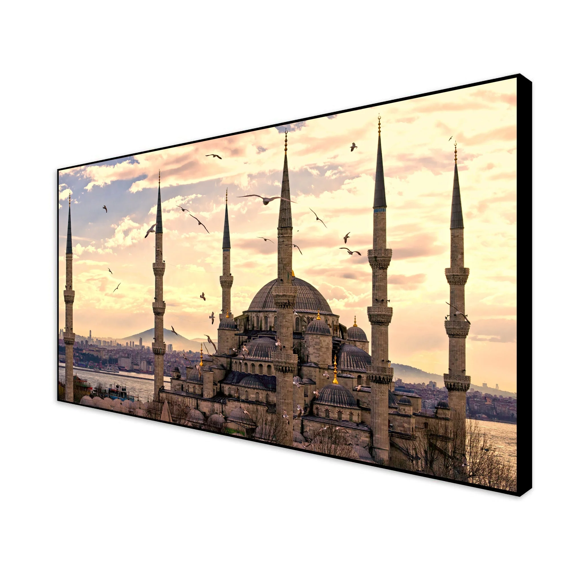 The Blue Mosque Premium Floating Frame Islamic Wall Painting - Image 6