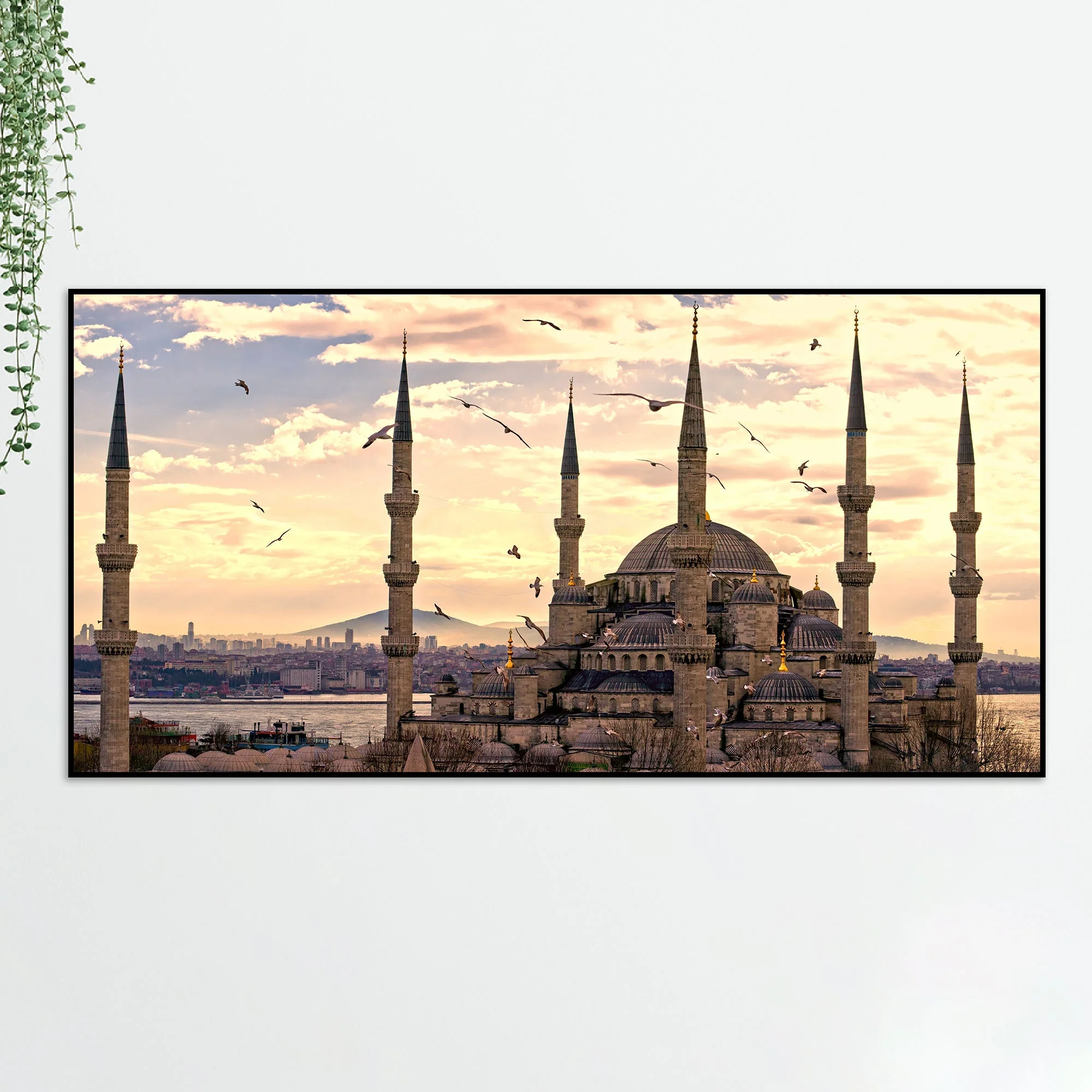 The Blue Mosque Premium Floating Frame Islamic Wall Painting - Image 7