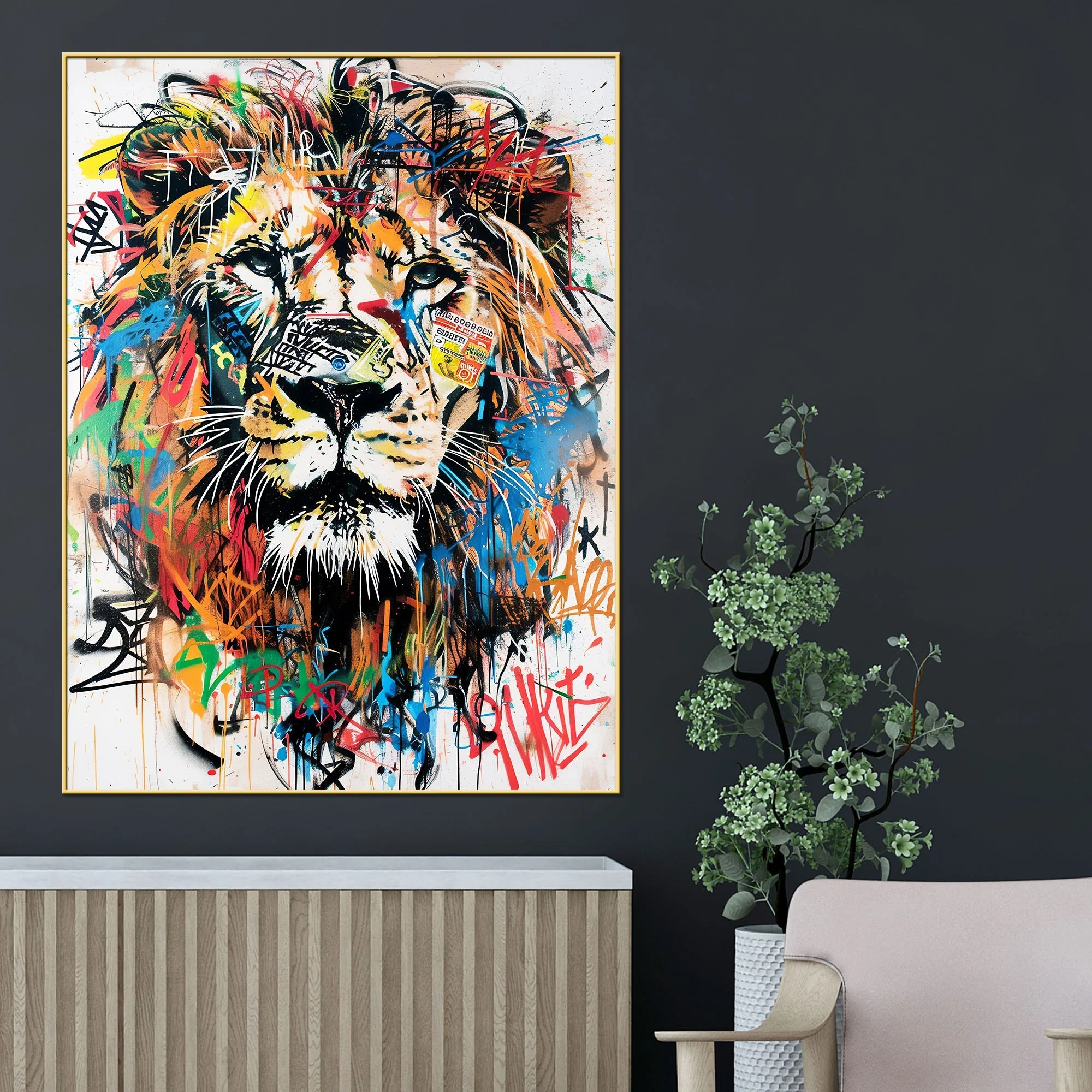 The Factors Of Lion Cotton Canvas Wall Painting - Image 2