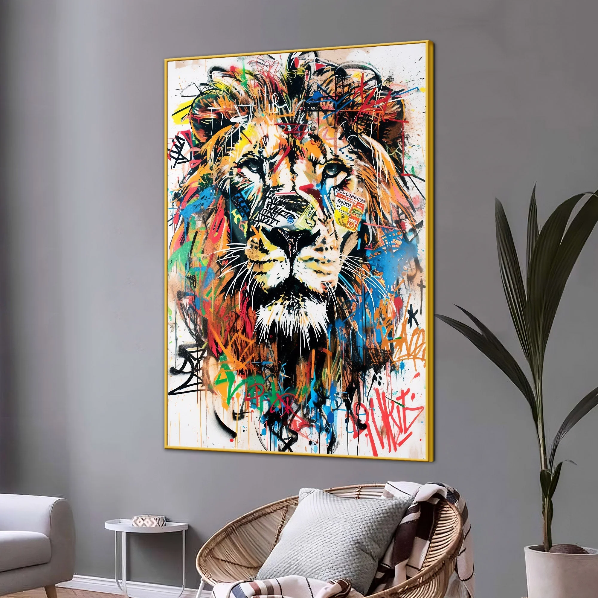 The Factors Of Lion Cotton Canvas Wall Painting - Image 3