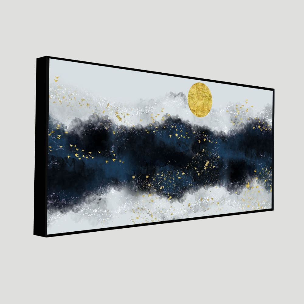 The Golden Moon Modern Abstract Art Canvas Wall Painting - Image 5