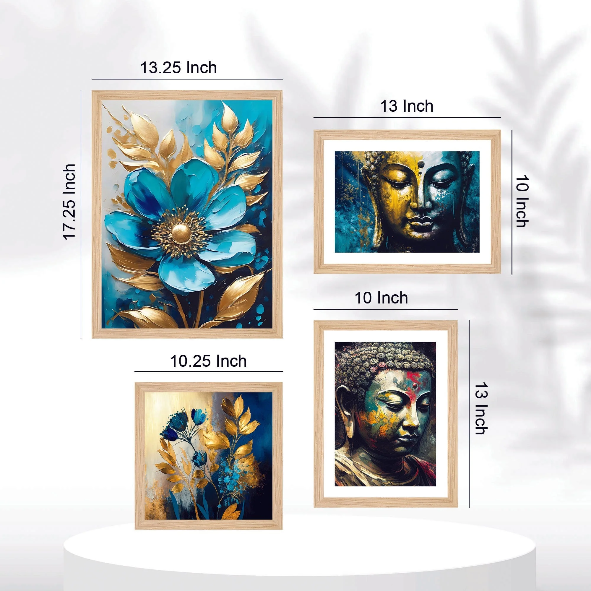 The Joyful Buddha Spiritual Wall Frame Set of Four - Image 6