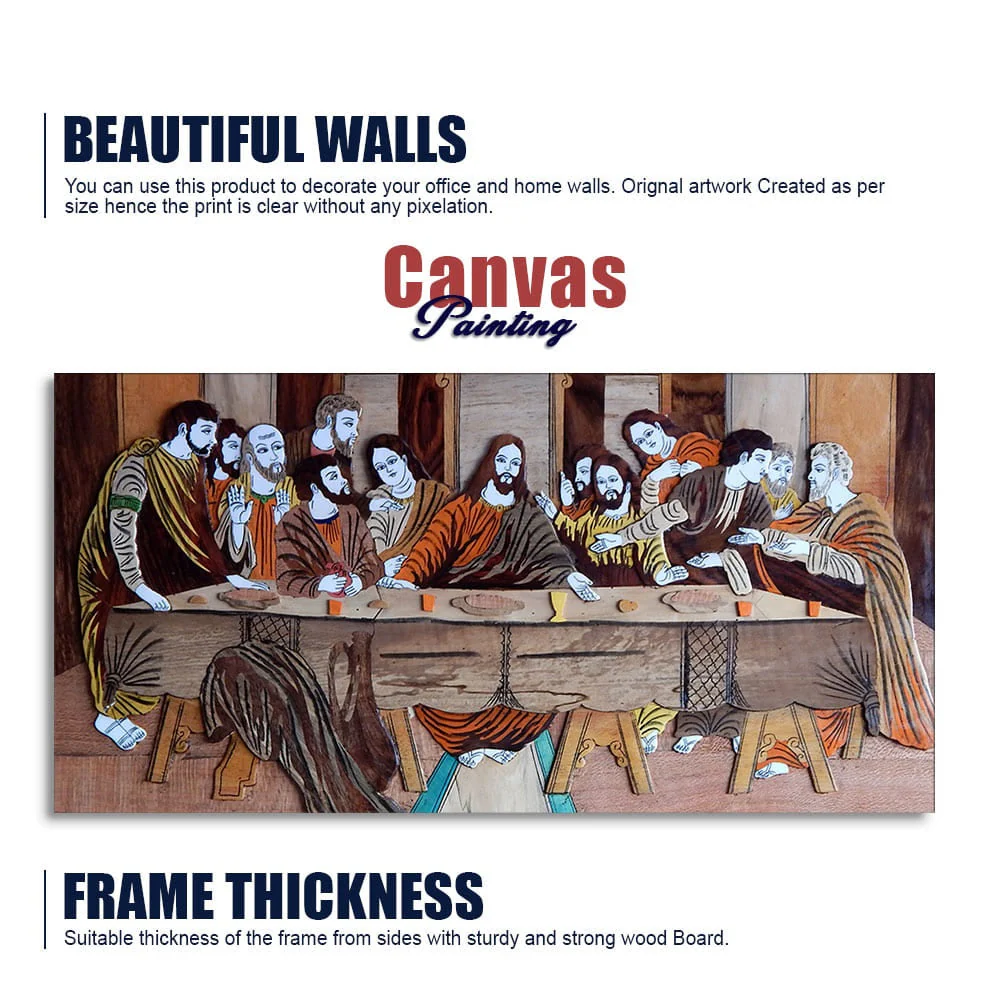 The Last Supper of Christ in Church Canvas Wall Painting - Image 6
