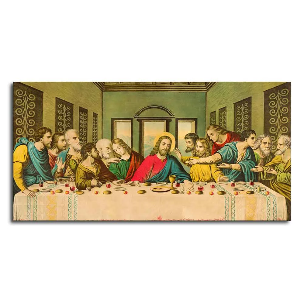 The Last Supper of Christ in Church Wall Painting - Image 5