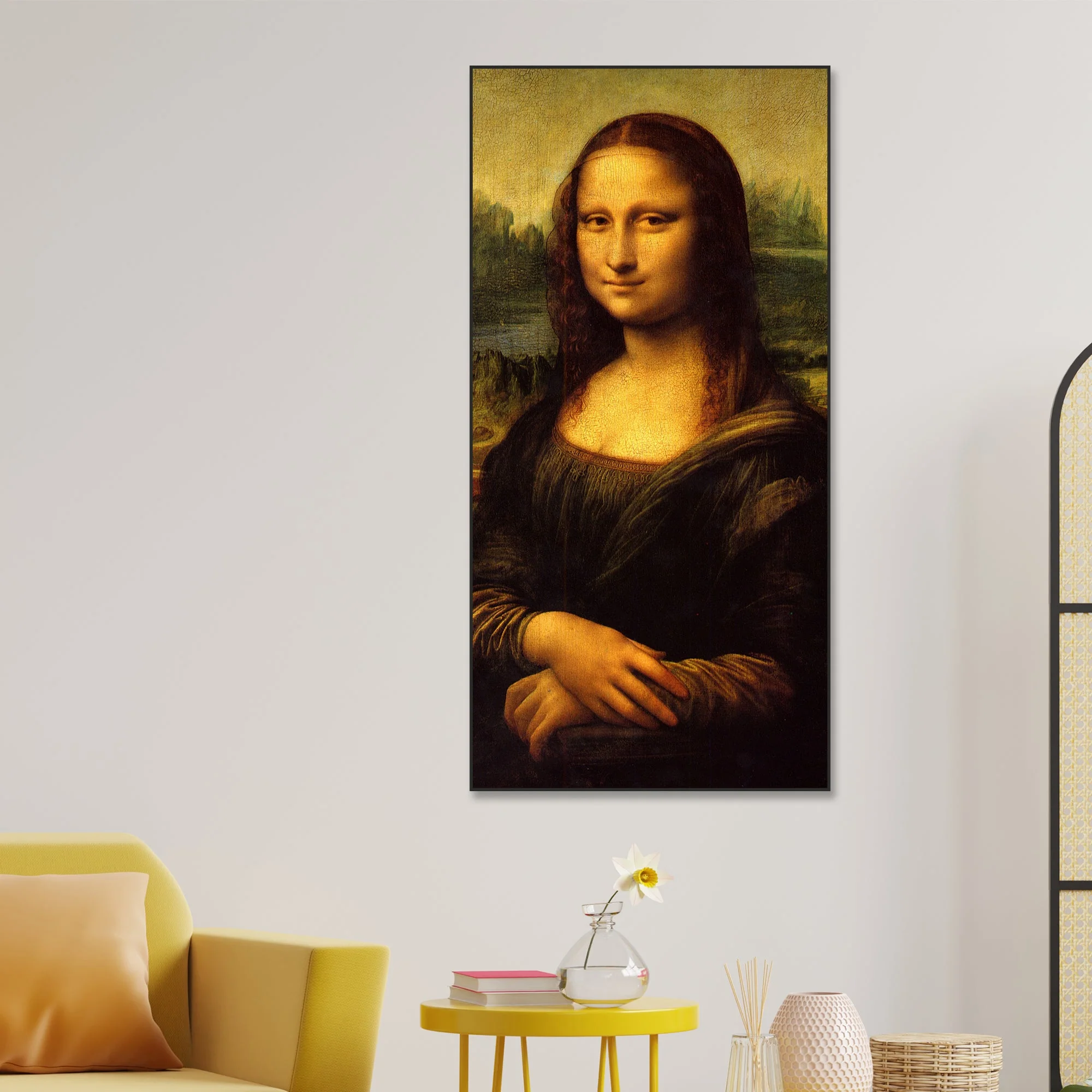 The Mona Lisa Portrait Floating Canvas Wall Art