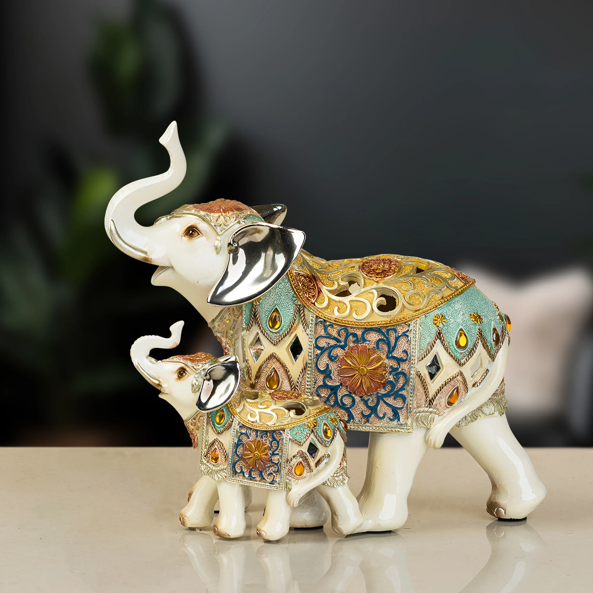 The Rajasthani Royal Elephant with Baby Elephant - Image 3