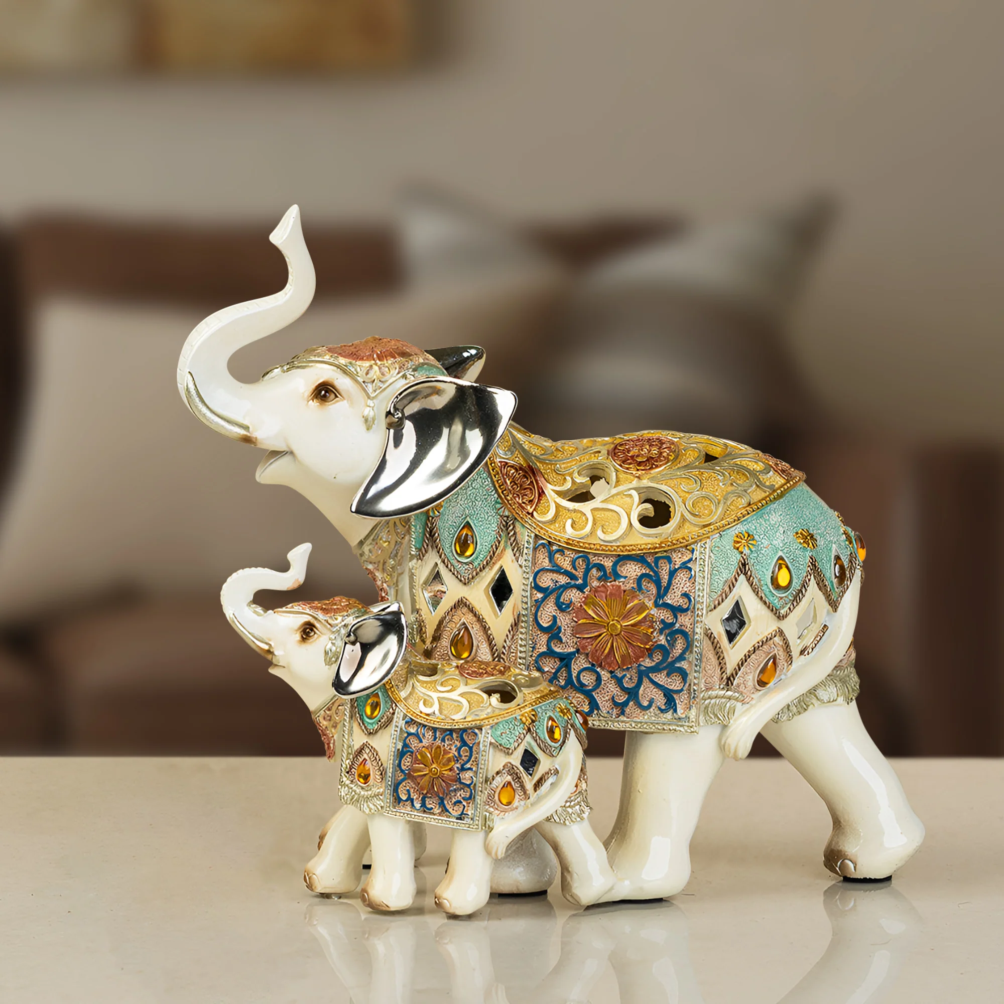 The Rajasthani Royal Elephant with Baby Elephant - Image 4