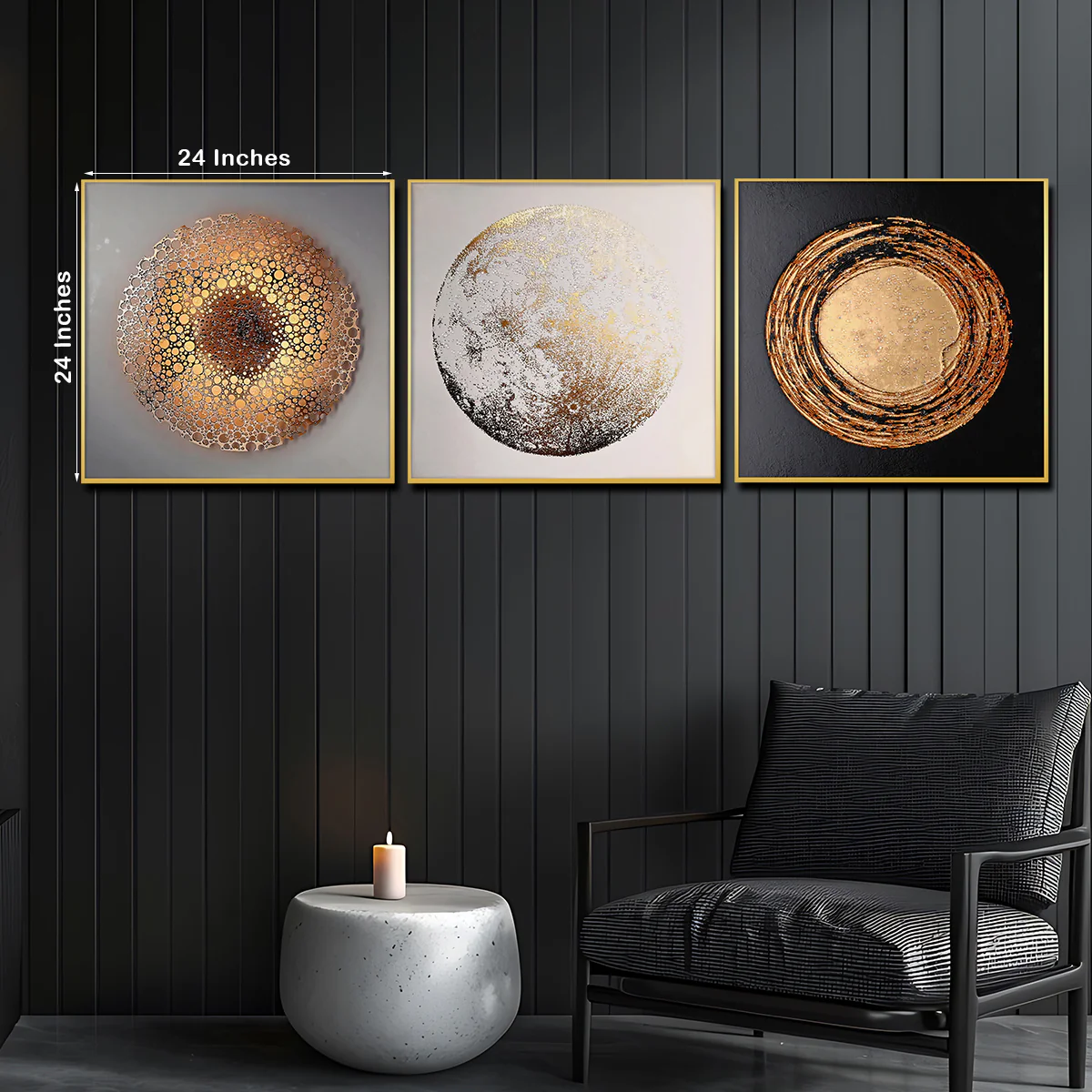 The Stars of Galaxy Framed Crystal Glass Painting Set of 3 - Image 5
